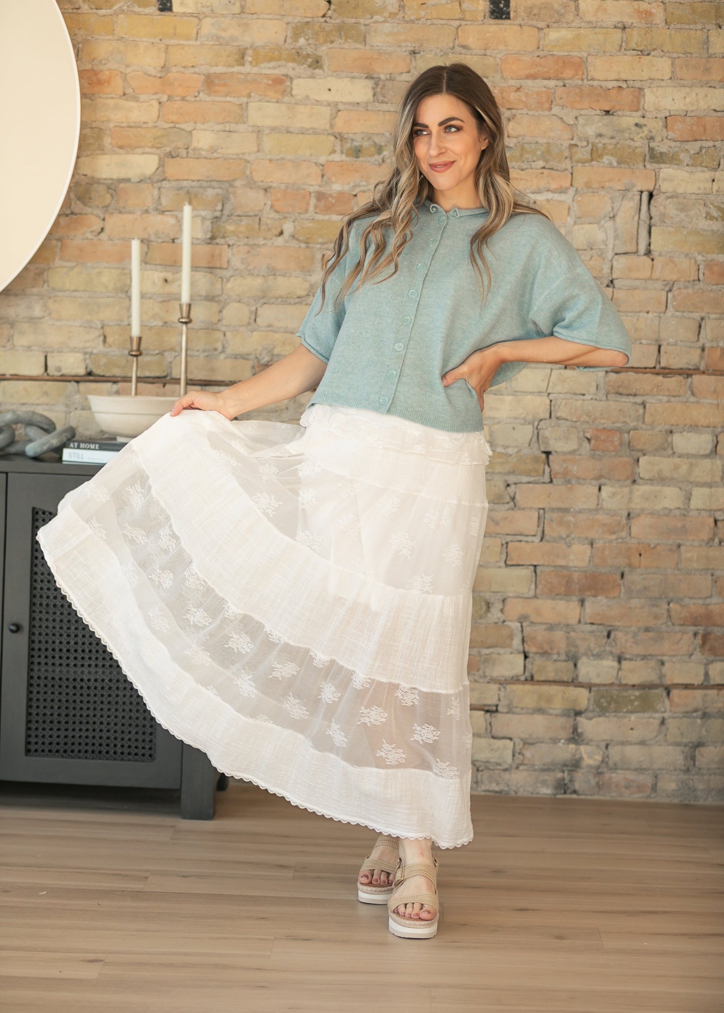 Blue Lightweight Short Sleeve Cardigan