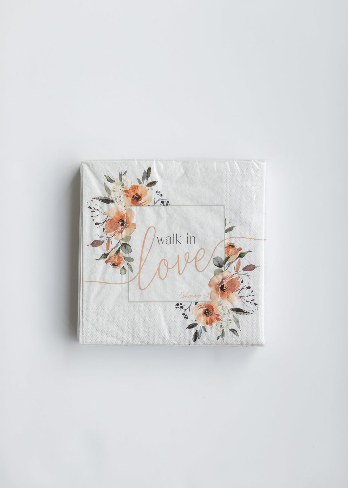 Blush Bouquet Scripture Paper Napkin