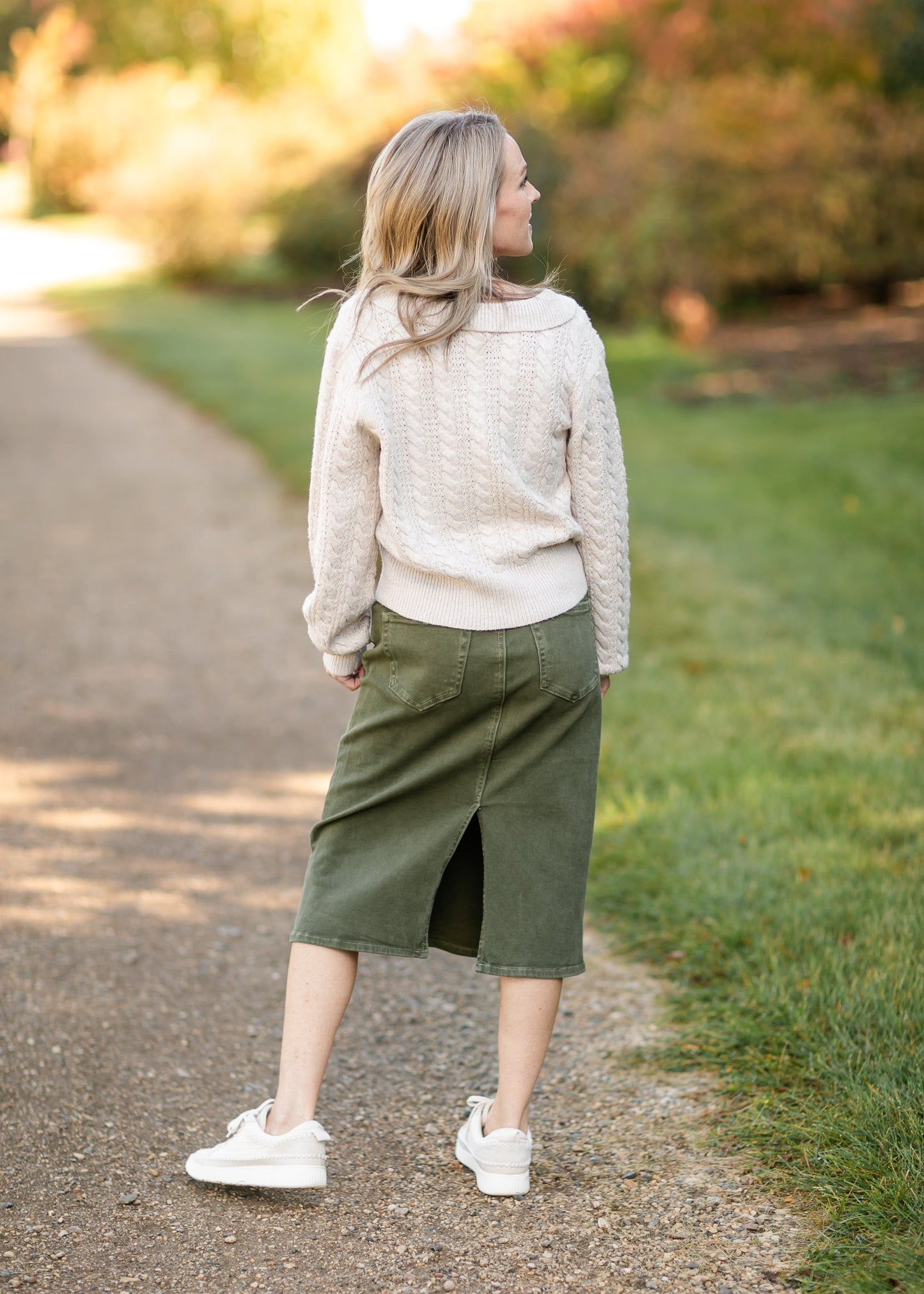 Blythe Cable Knit Polo Heather Oat Sweater - FINAL SALE