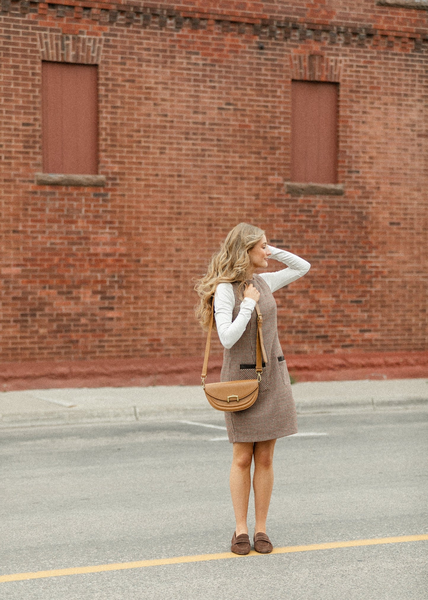Boat Neck Sleeveless Houndstooth Midi Dress - FINAL SALE