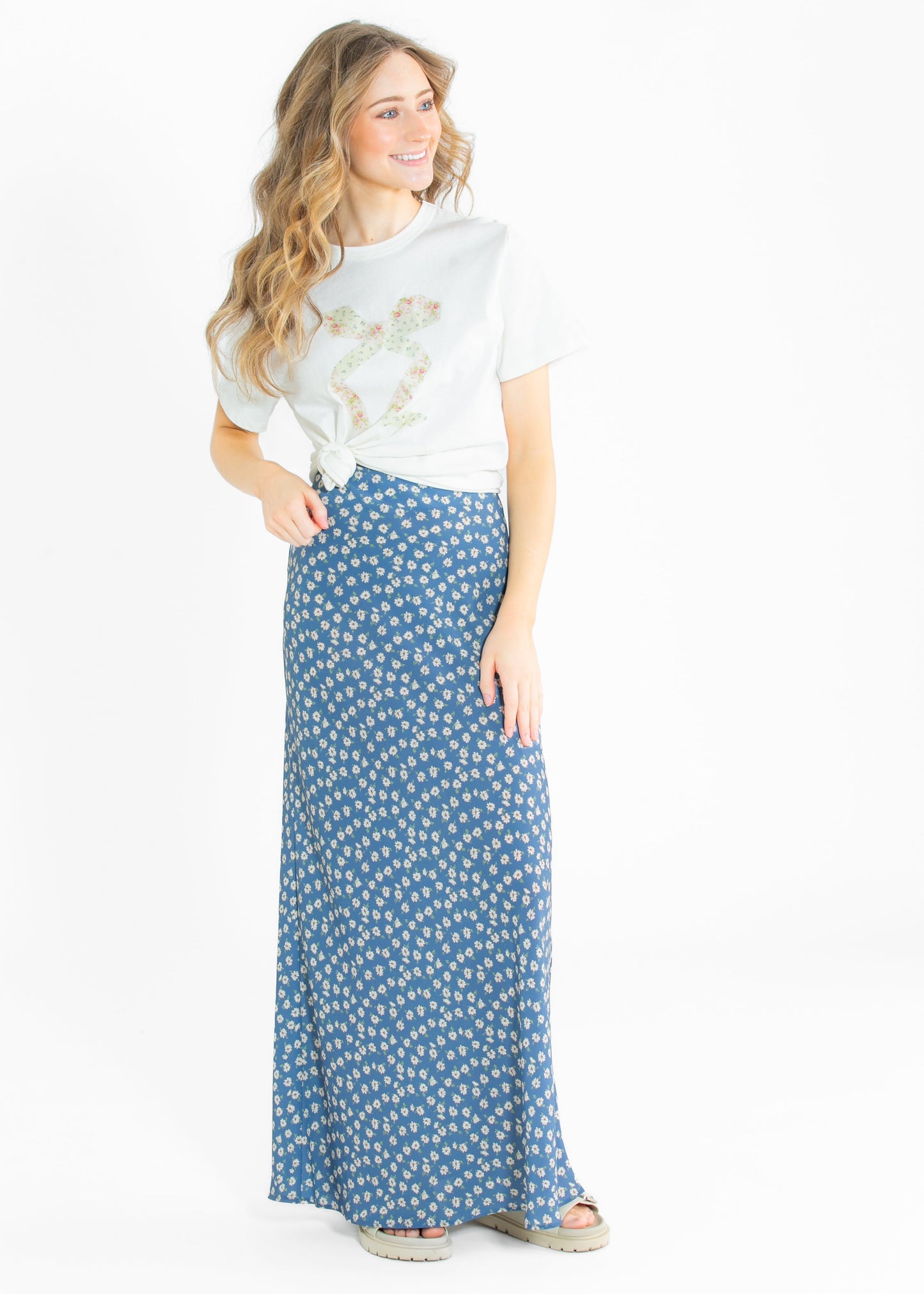 Cottage Bow Floral Graphic Tee - FINAL SALE
