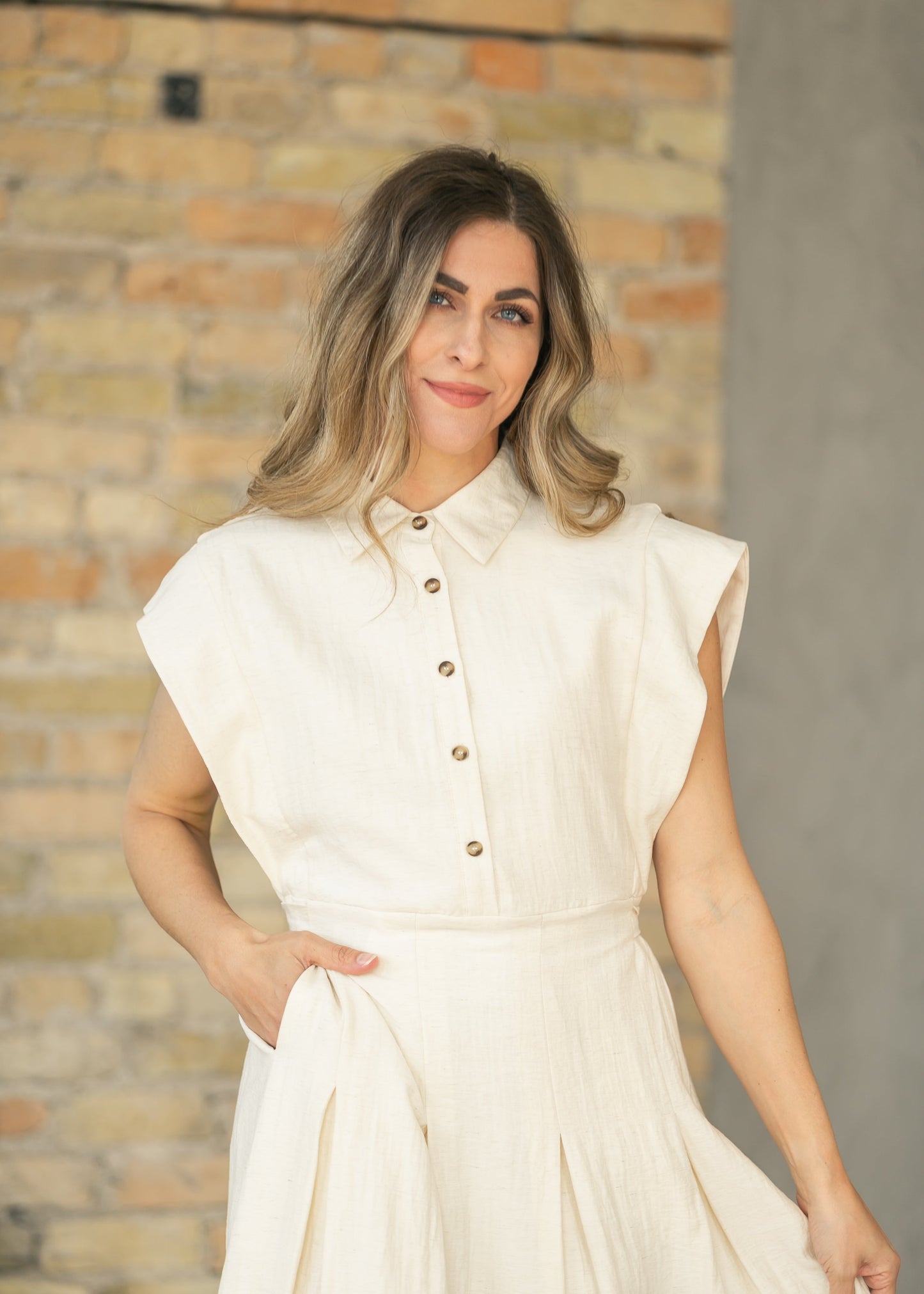 Box Pleat Collar Shirt Maxi Dress