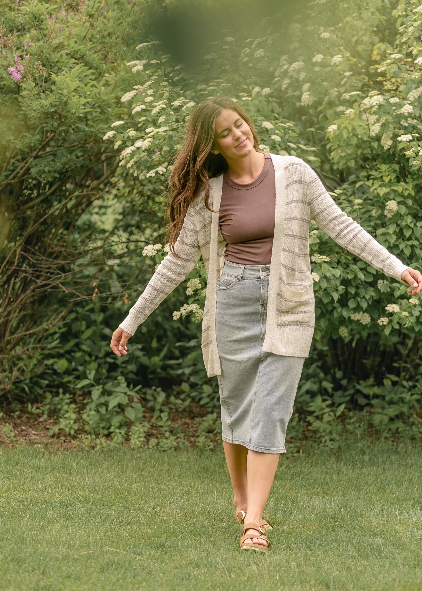 Breezy Knit Striped Cardigan