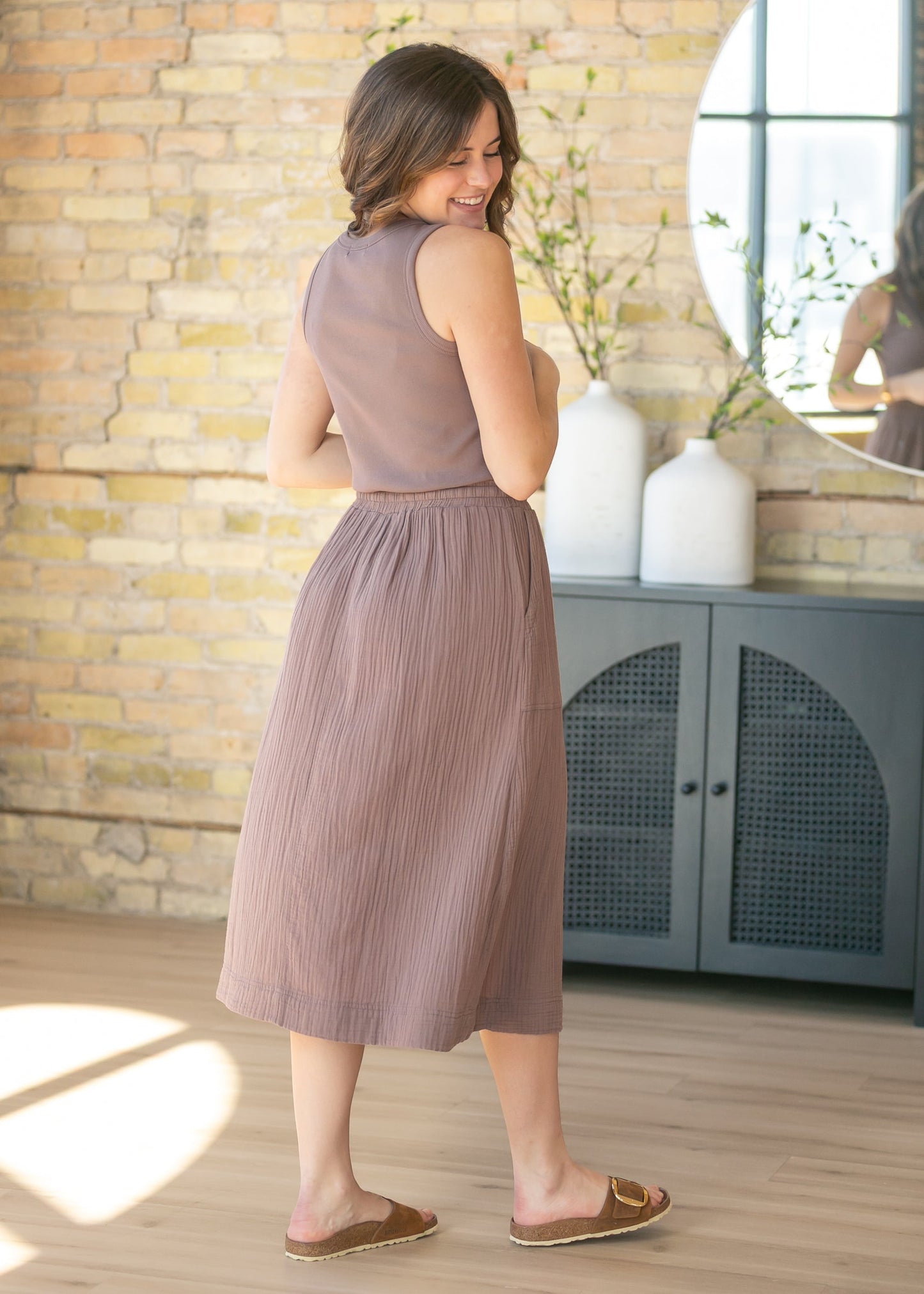 Brendie Knit Cotton Drawstring Maxi Dress