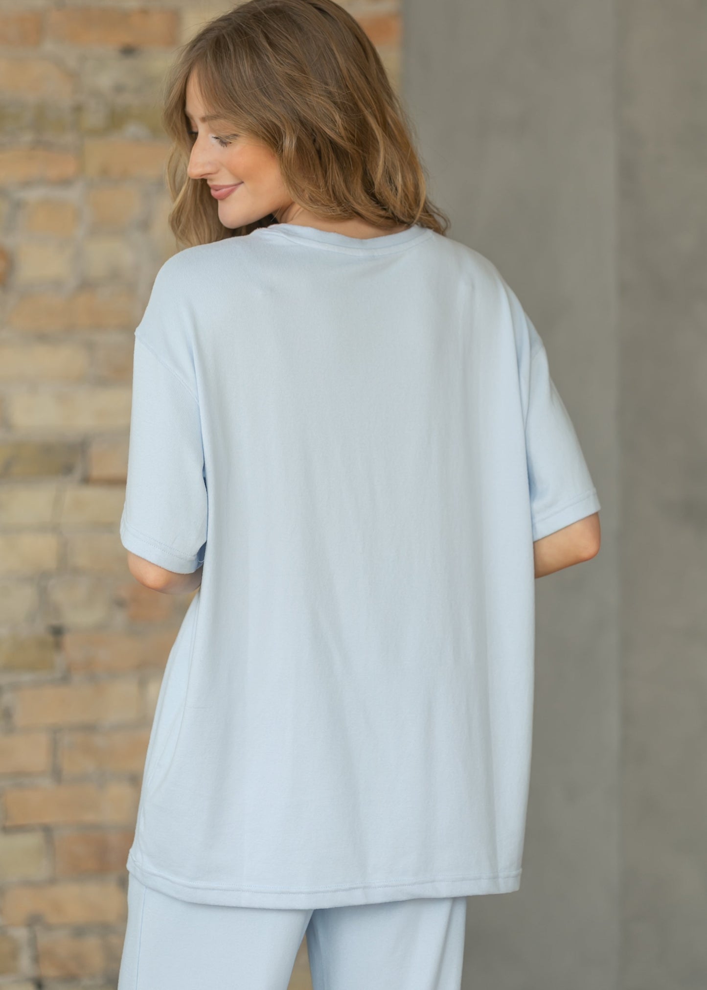 Brushed Oversized Short Sleeve Top