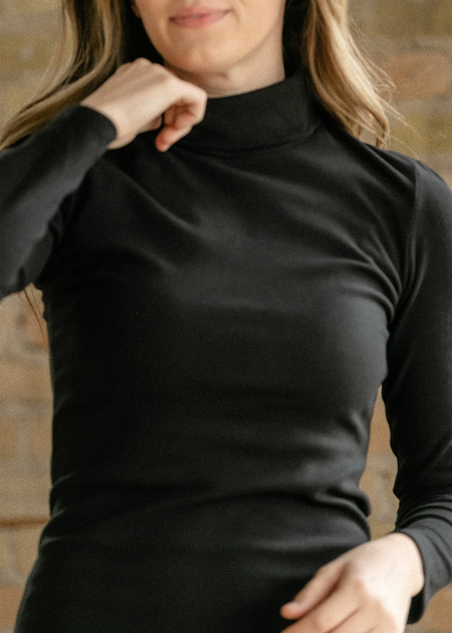 Brushed Rib Turtle Neck Maxi Dress