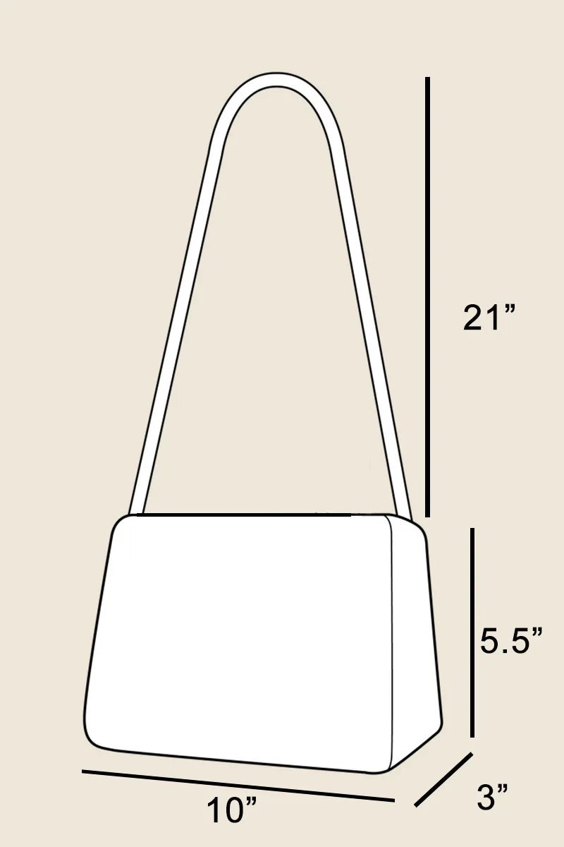 Buckle Closure Crescent Faux Leather Hand Bag