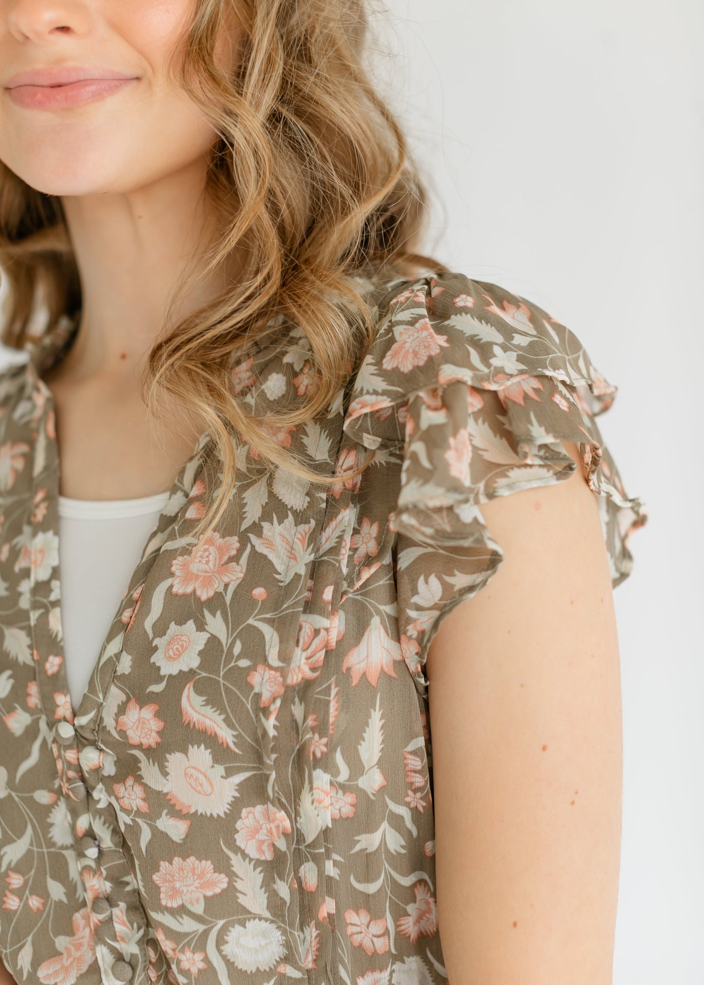 Button Front Floral Tiered Midi Dress - FINAL SALE
