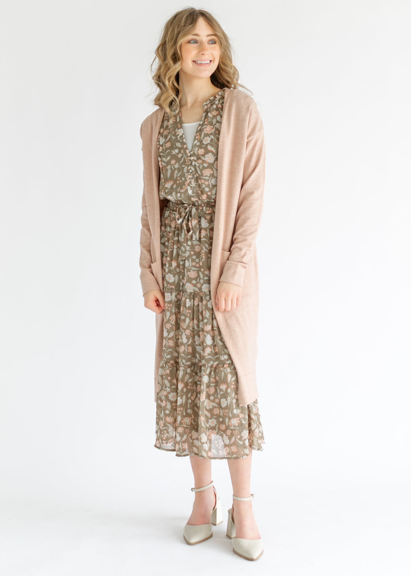 Button Front Floral Tiered Midi Dress - FINAL SALE