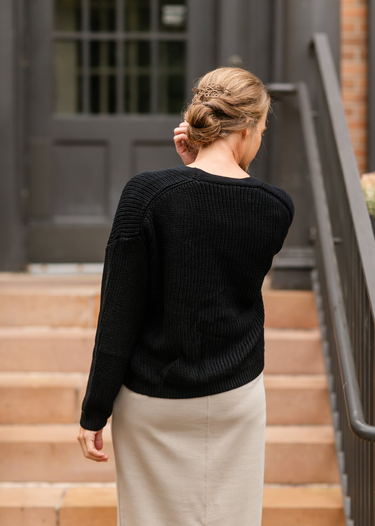 Button Up Black Cardigan - FINAL SALE