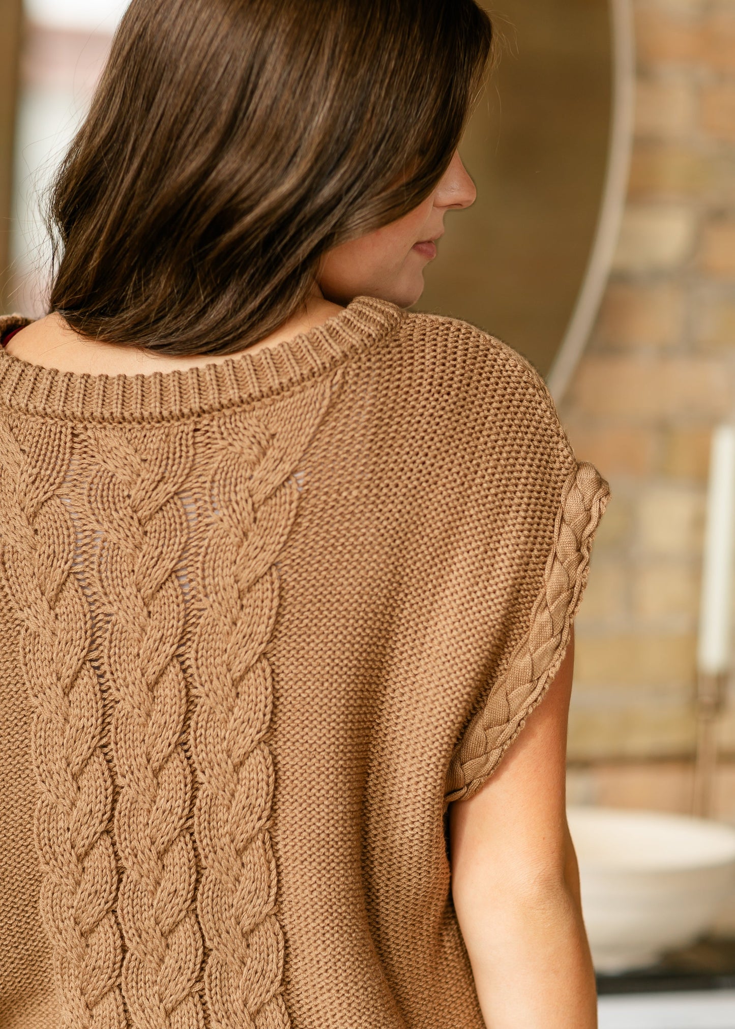 Chain Knit Mocha Sweater Vest - FINAL SALE