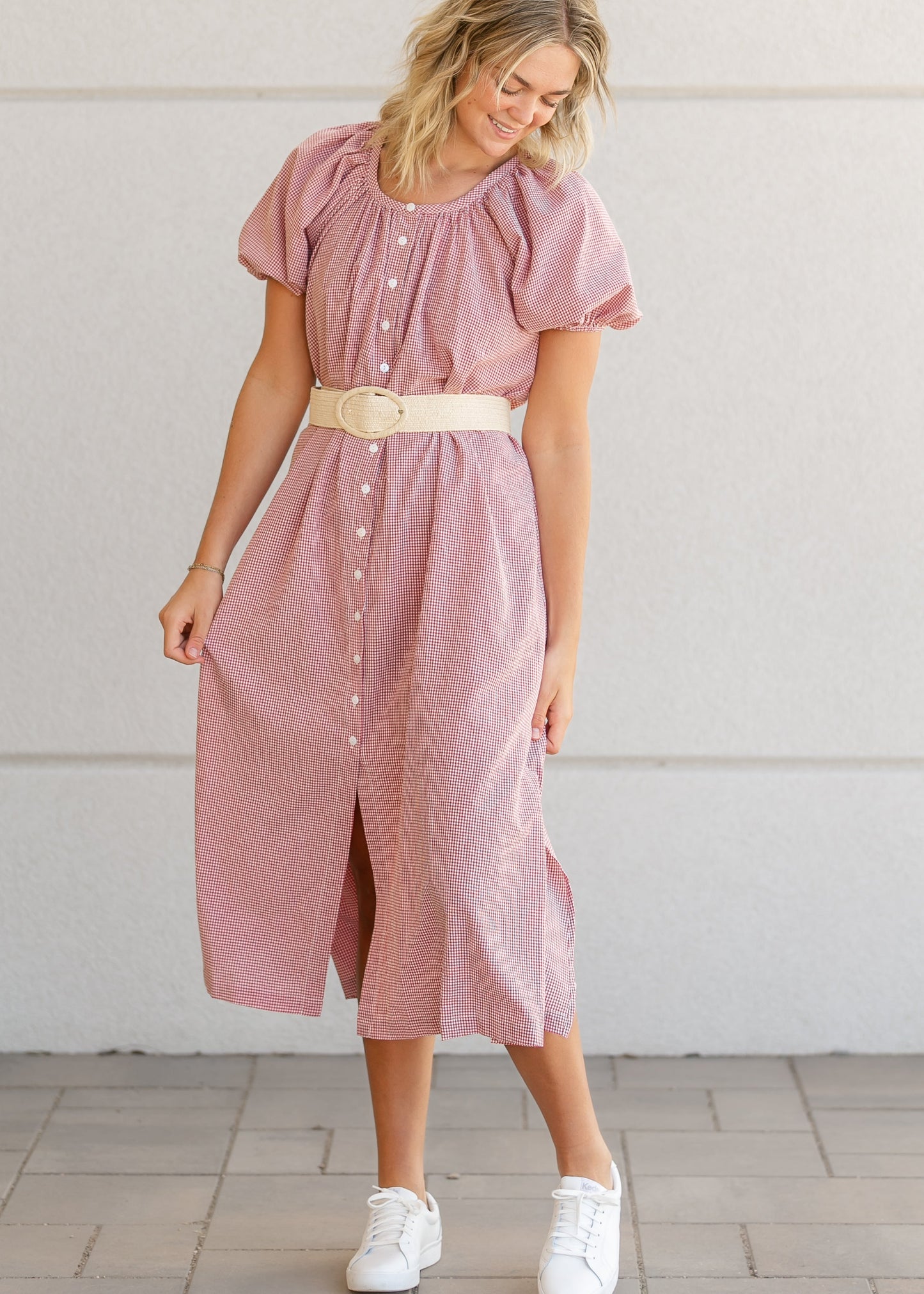 Charlie Gingham Checker Puff Sleeve Dress - FINAL SALE