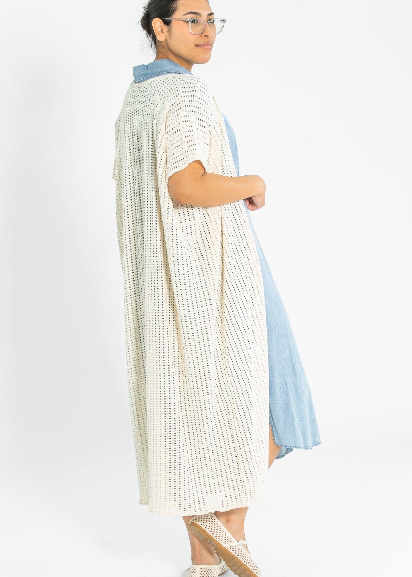 Cheese Board Short Sleeve Long Kimono - FINAL SALE
