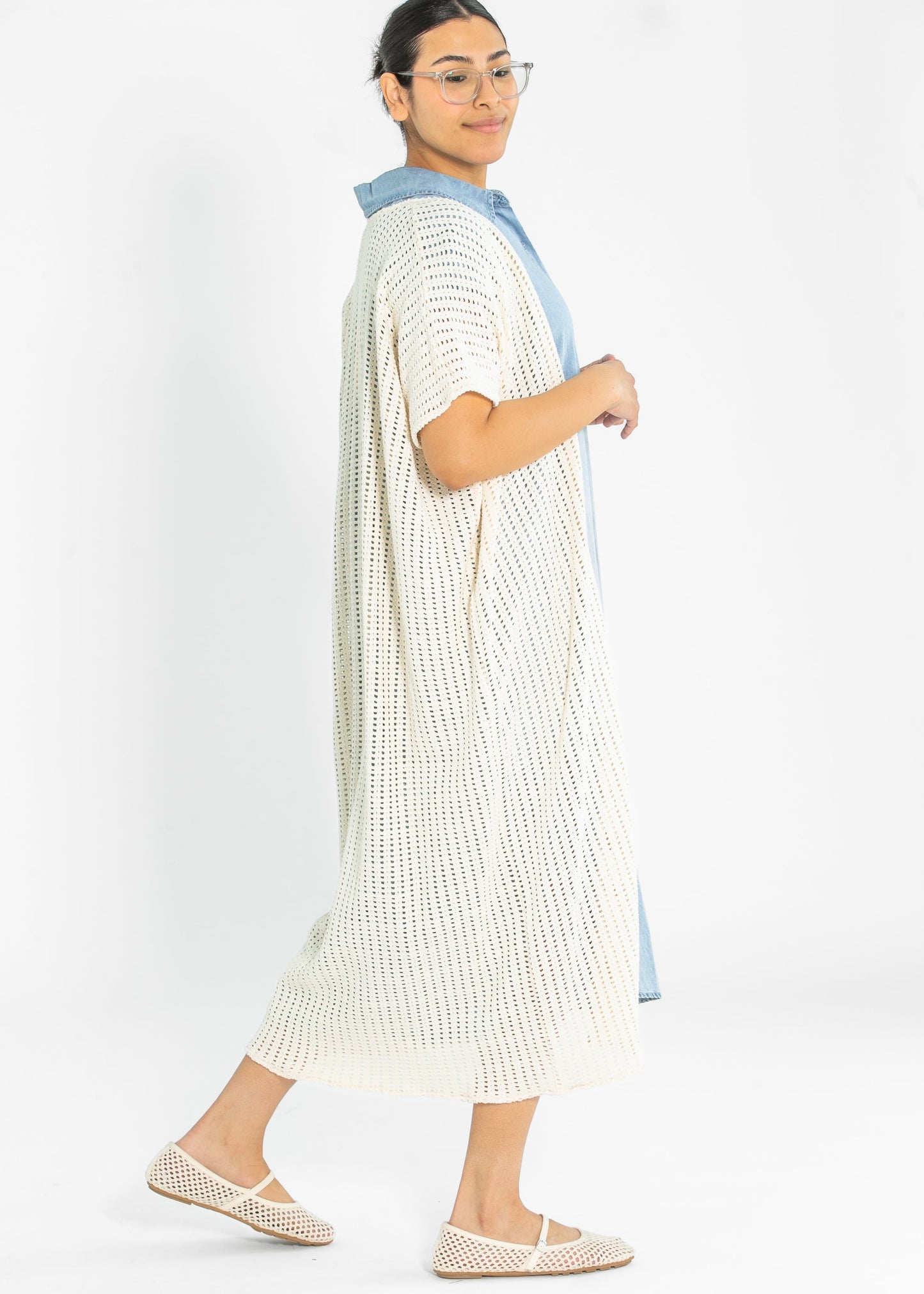 Cheese Board Short Sleeve Long Kimono - FINAL SALE
