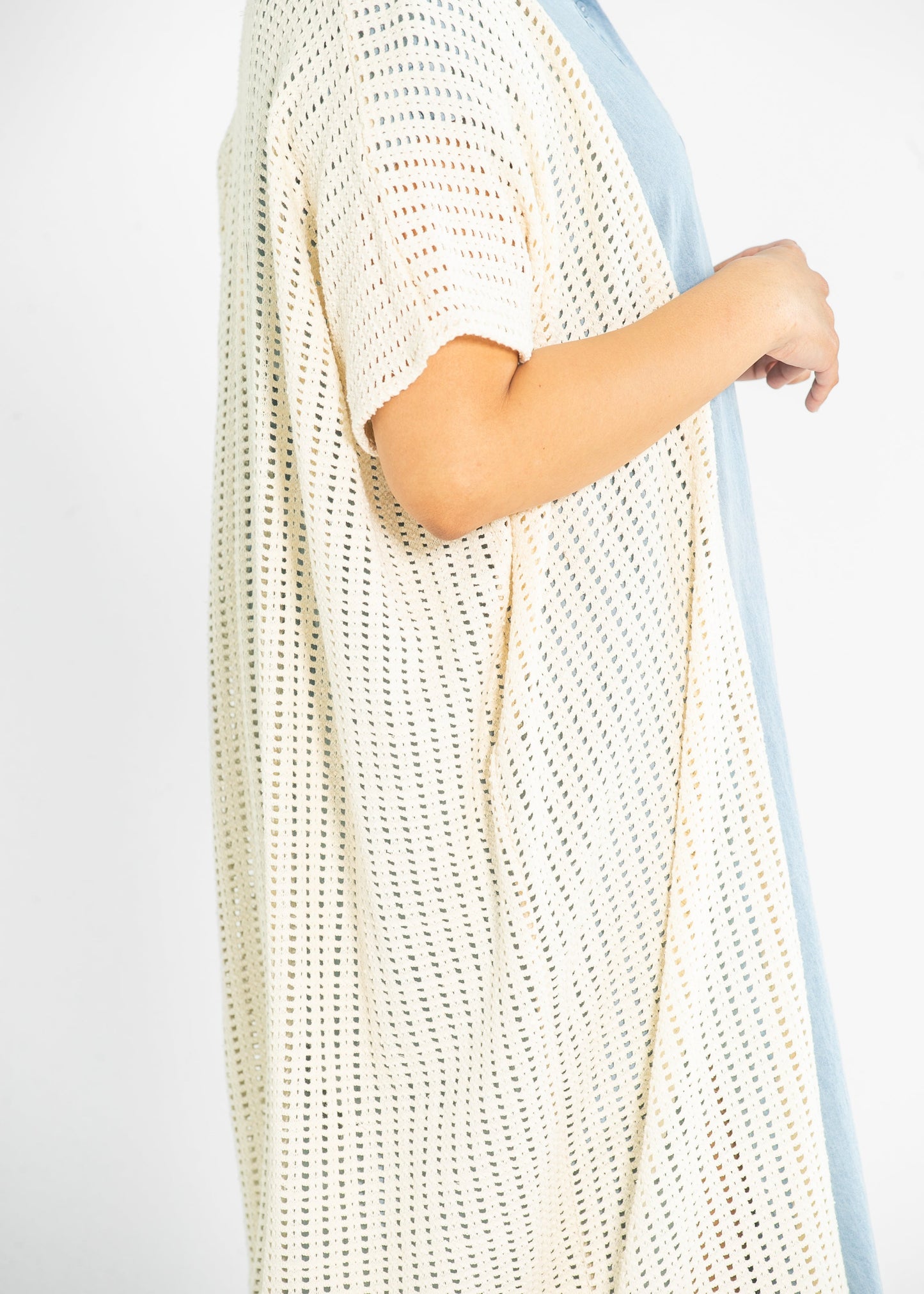 Cheese Board Short Sleeve Long Kimono - FINAL SALE