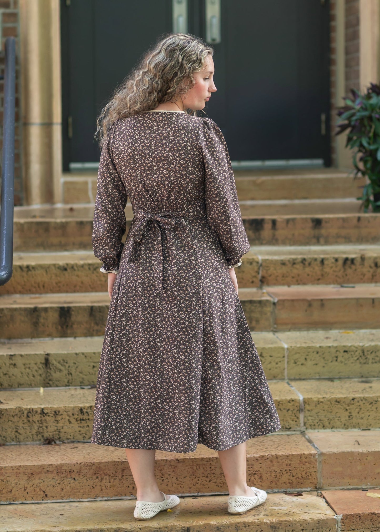 Chestnut Floral Button Down Dress - FINAL SALE