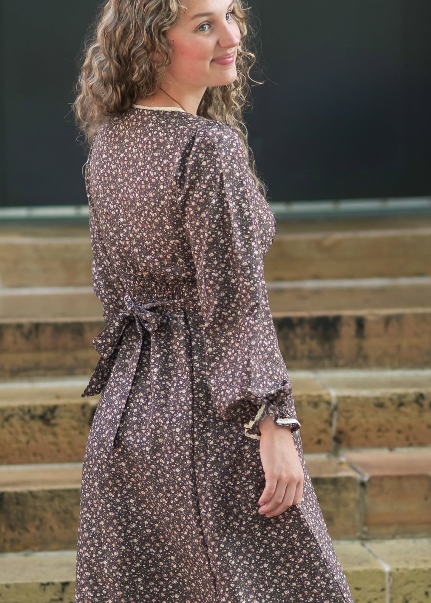 Chestnut Floral Button Down Dress - FINAL SALE