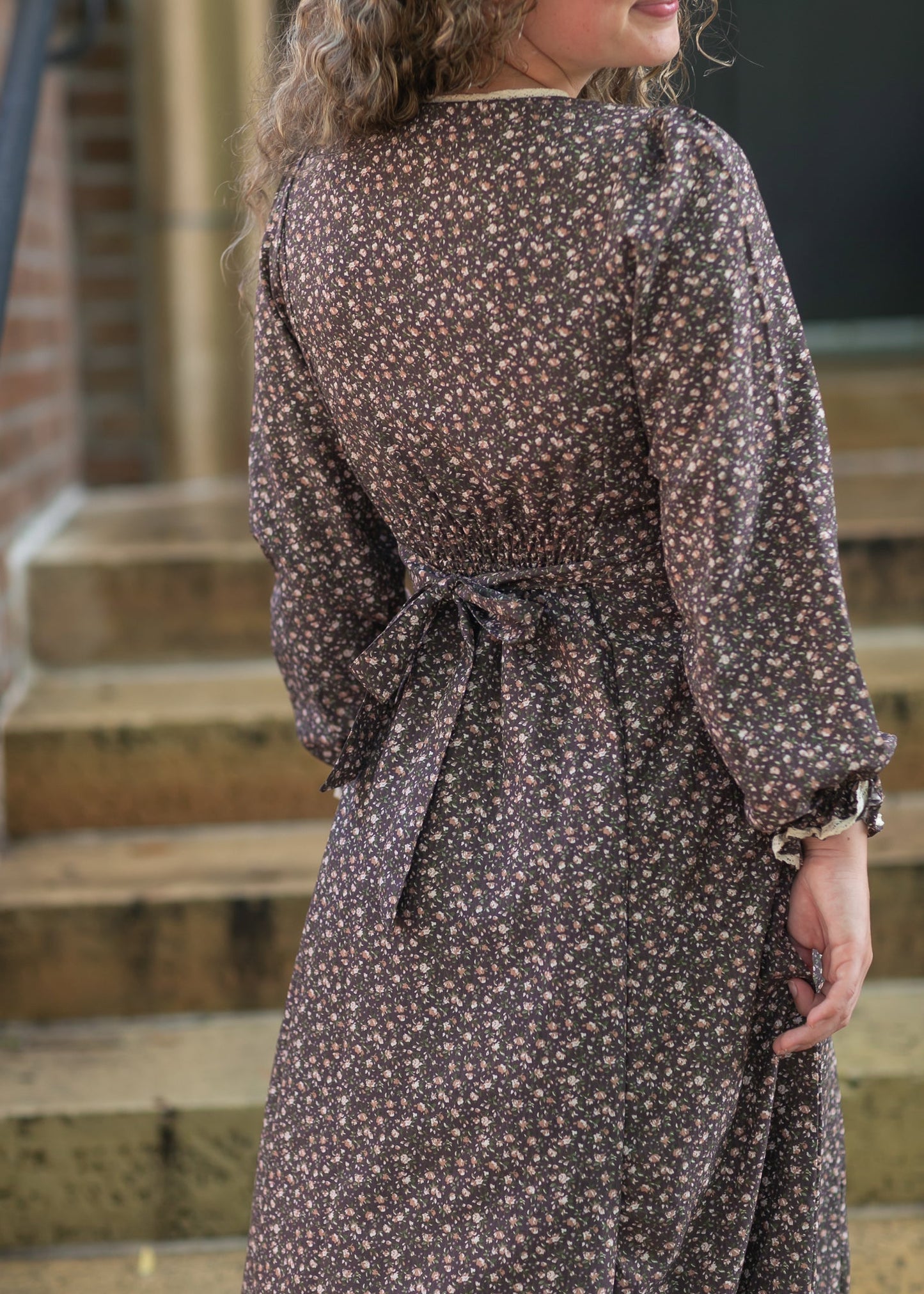 Chestnut Floral Button Down Dress - FINAL SALE