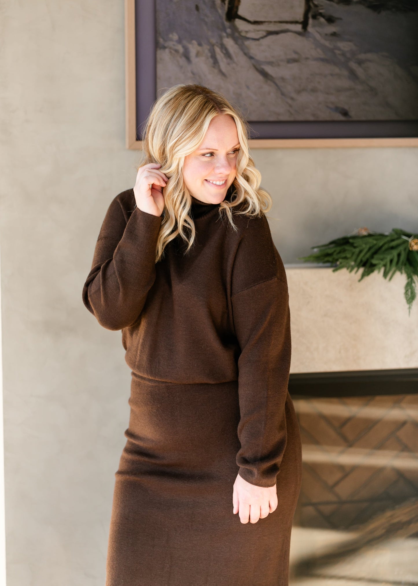Chocolate Brown Turtleneck Sweater - FINAL SALE