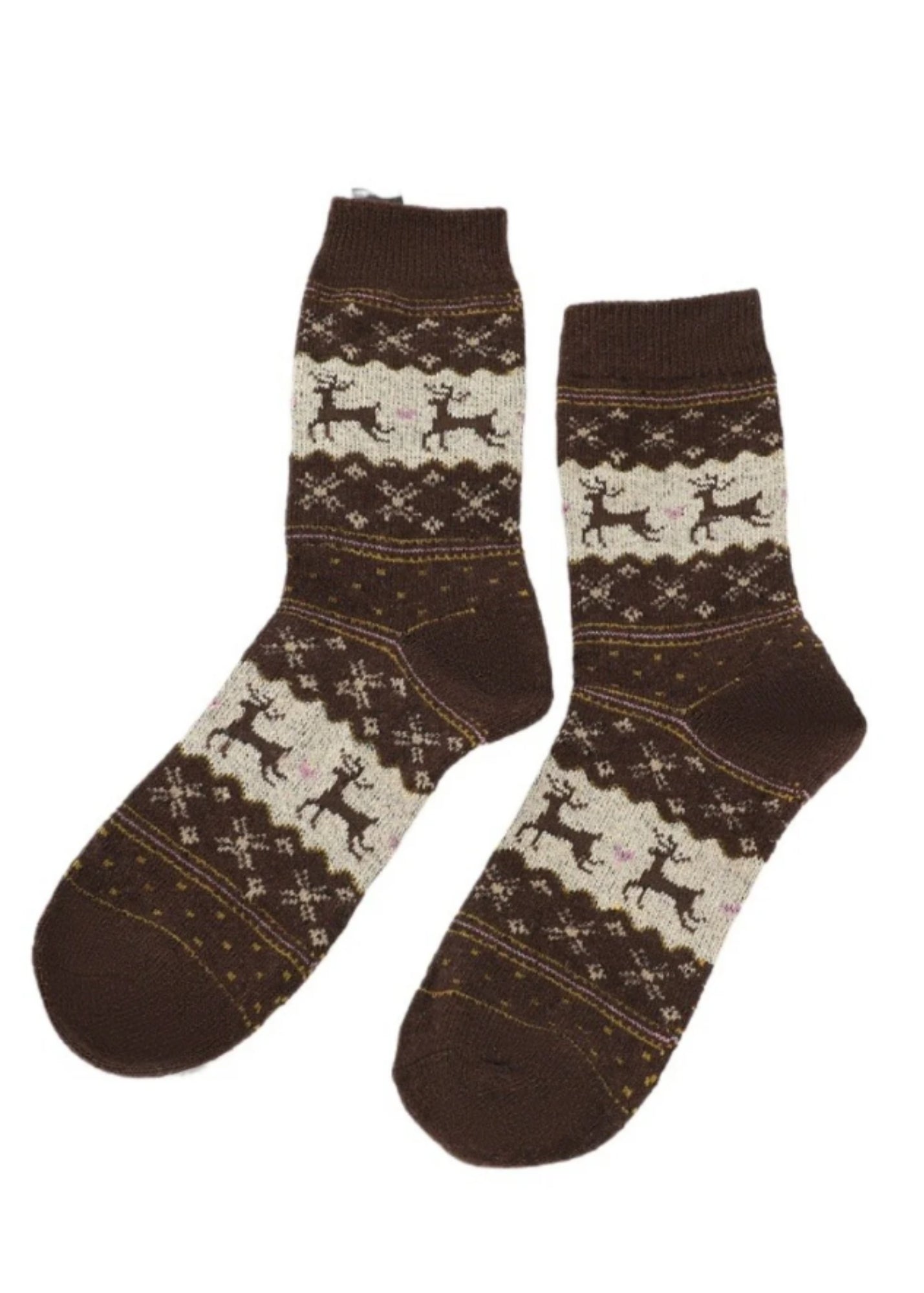 Christmas Reindeer Snowflake Rufia Sock - FINAL SALE