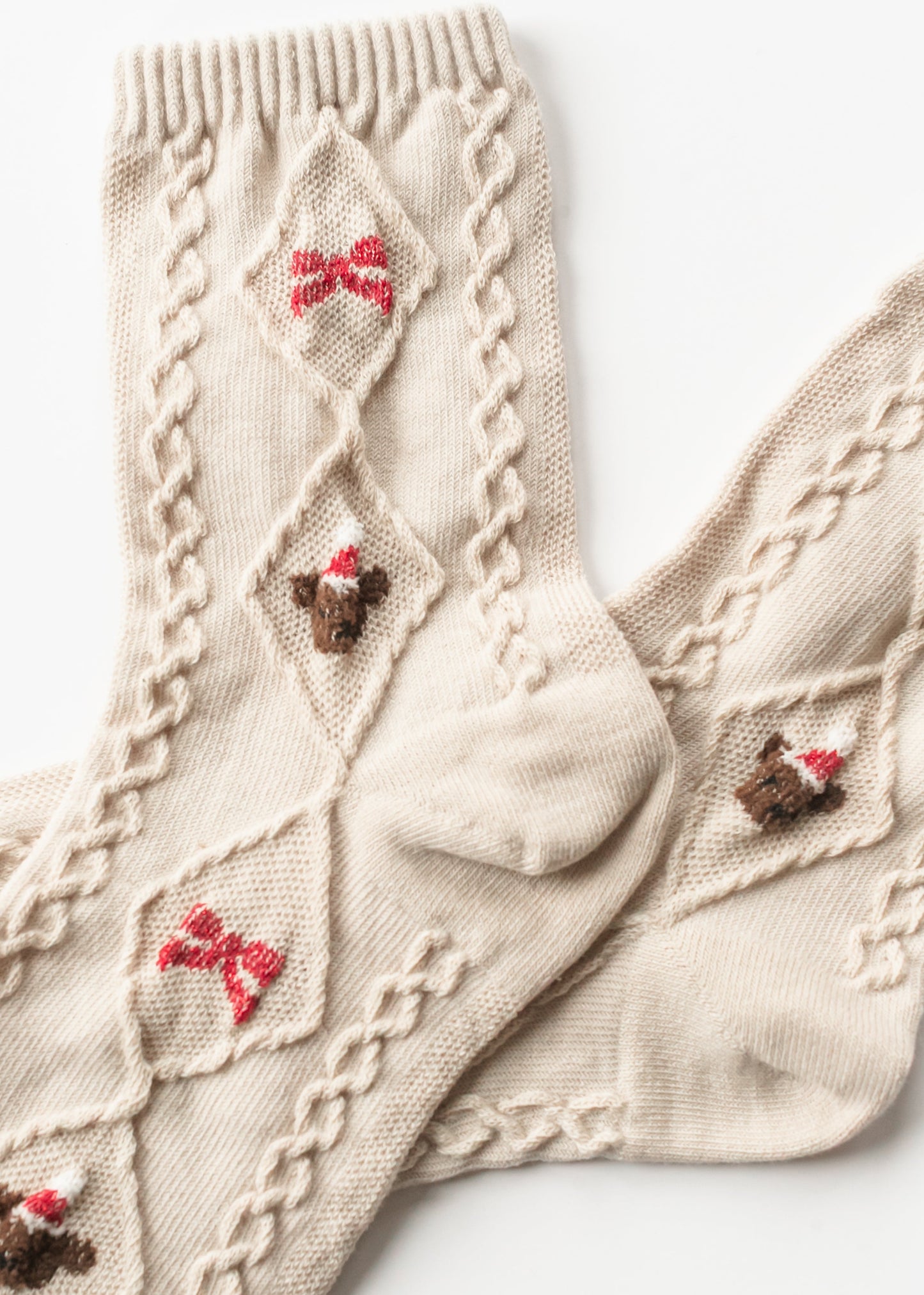 Christmas Teddy Bear Crew Sock