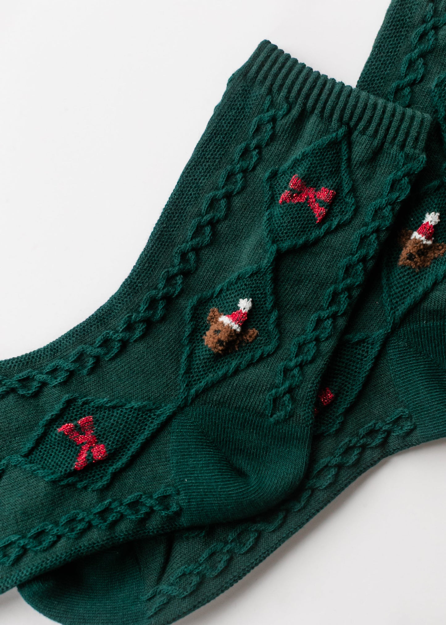 Christmas Teddy Bear Crew Sock
