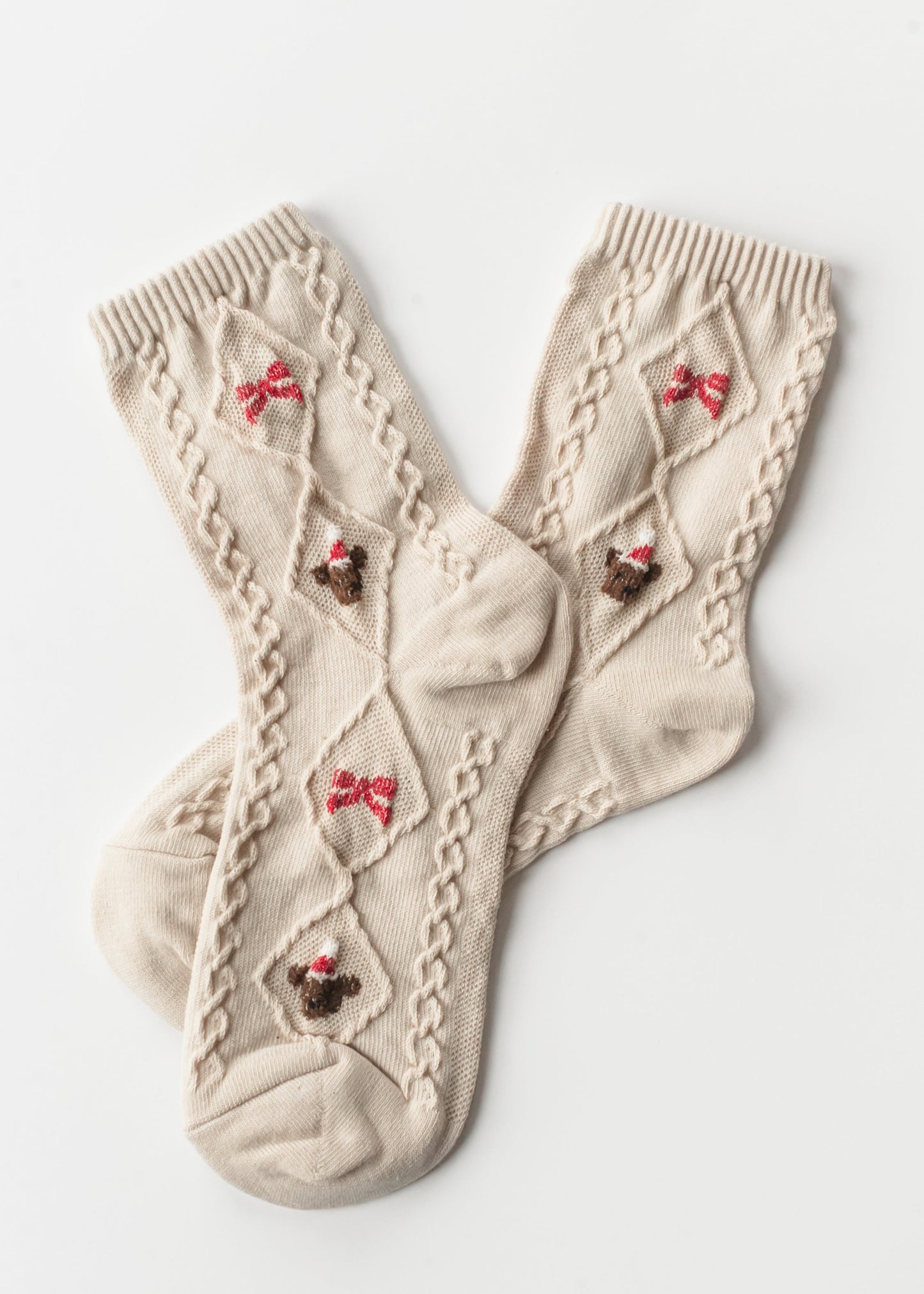 Christmas Teddy Bear Crew Sock