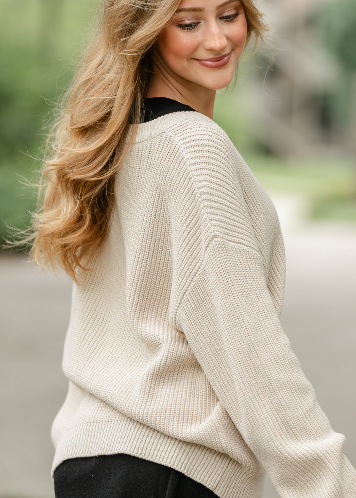 Chunky Knit Varsity Button Up Cardigan - FINAL SALE