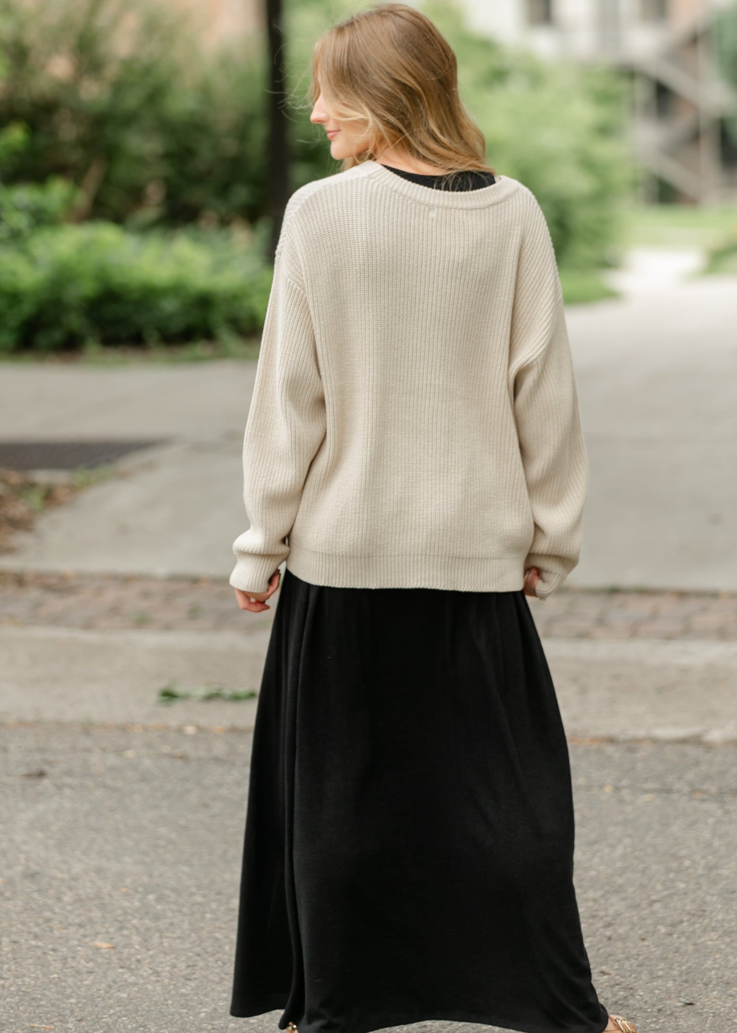 Chunky Knit Varsity Button Up Cardigan - FINAL SALE