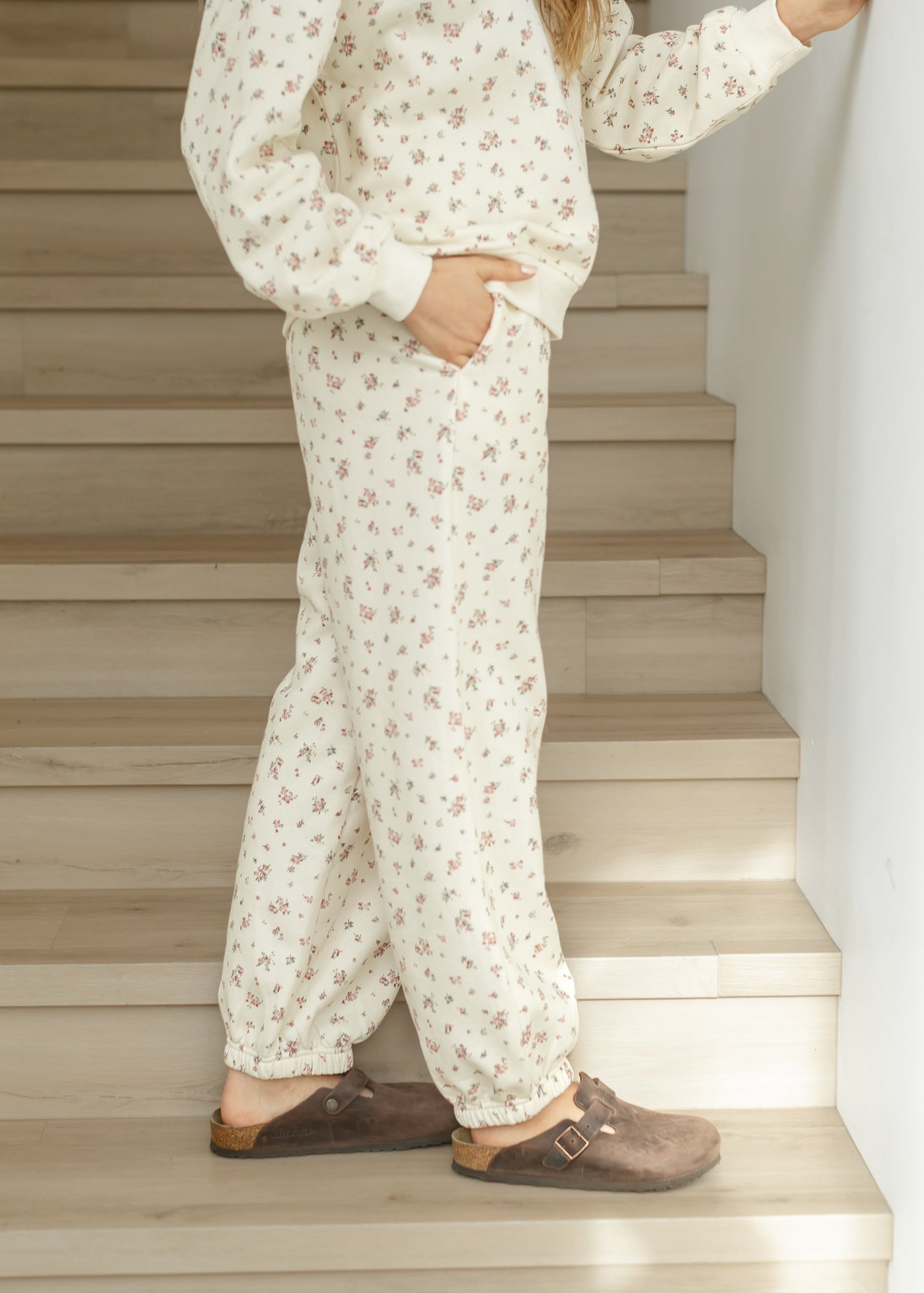 Cinched Pink Floral Sweatpants - FINAL SALE