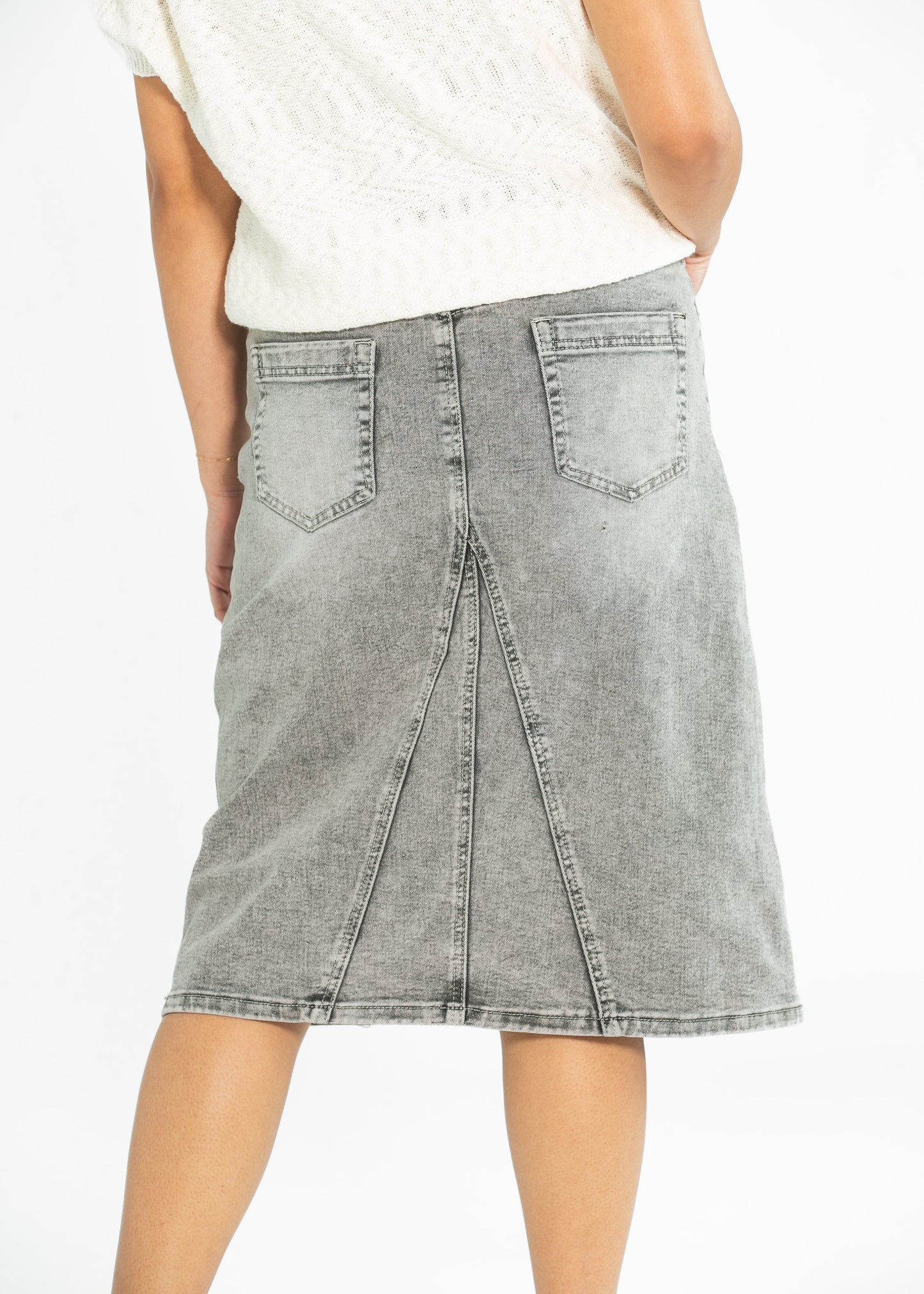 Claire A-line Denim Midi Skirt - FINAL SALE