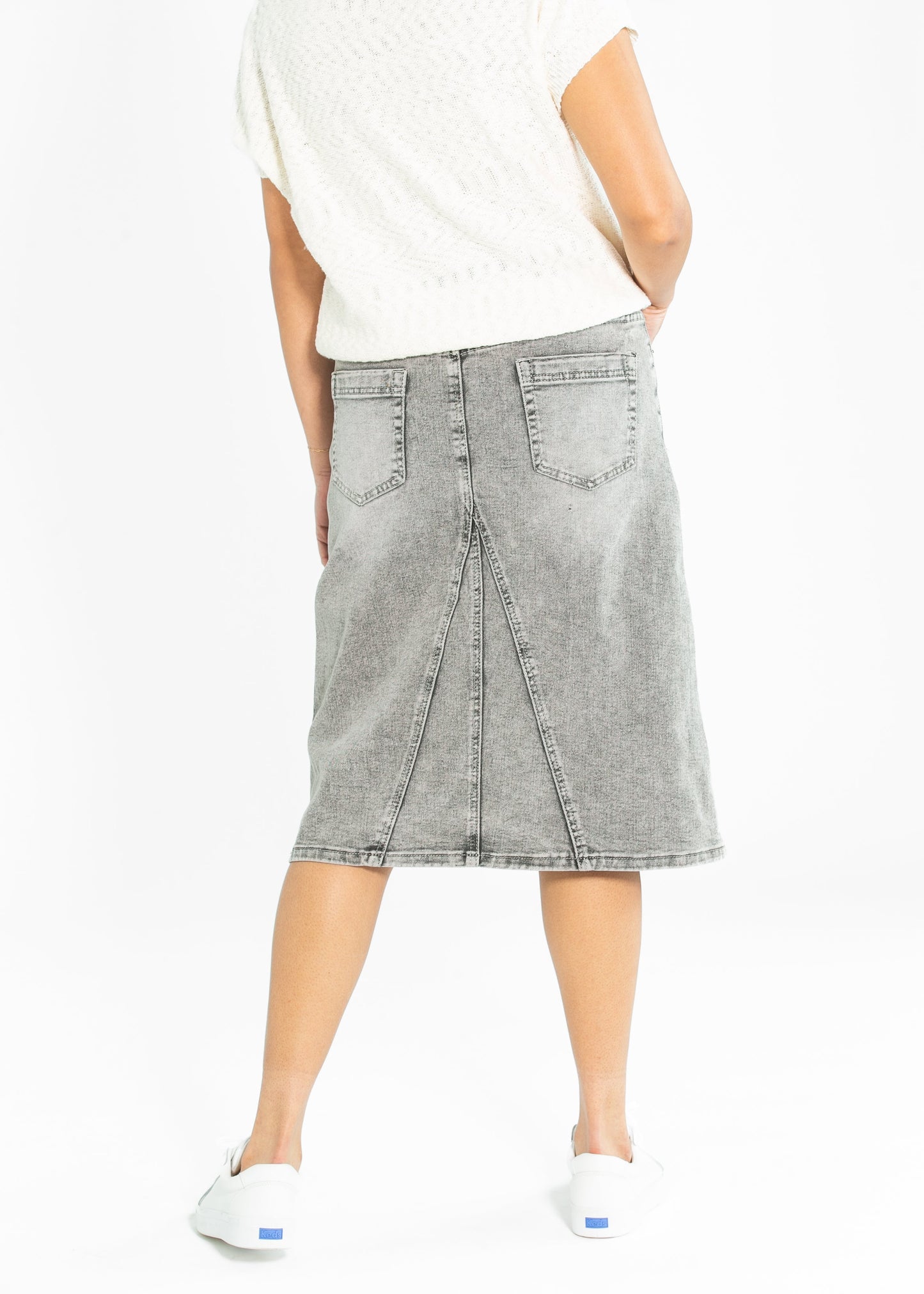 Claire A-line Denim Midi Skirt - FINAL SALE