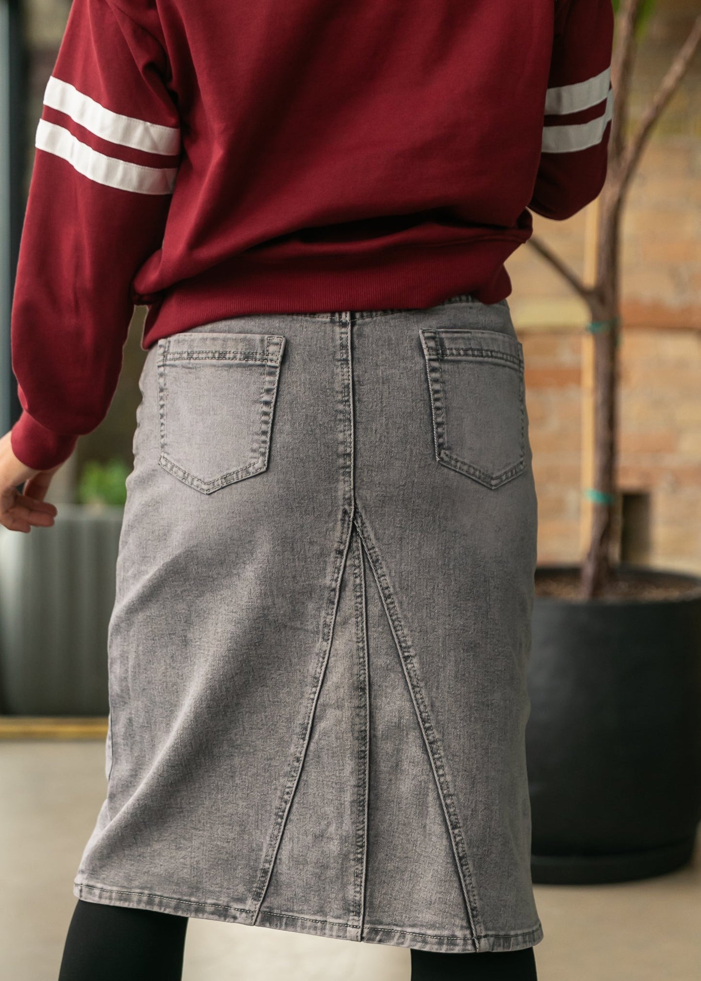 Claire A-line Denim Midi Skirt - FINAL SALE