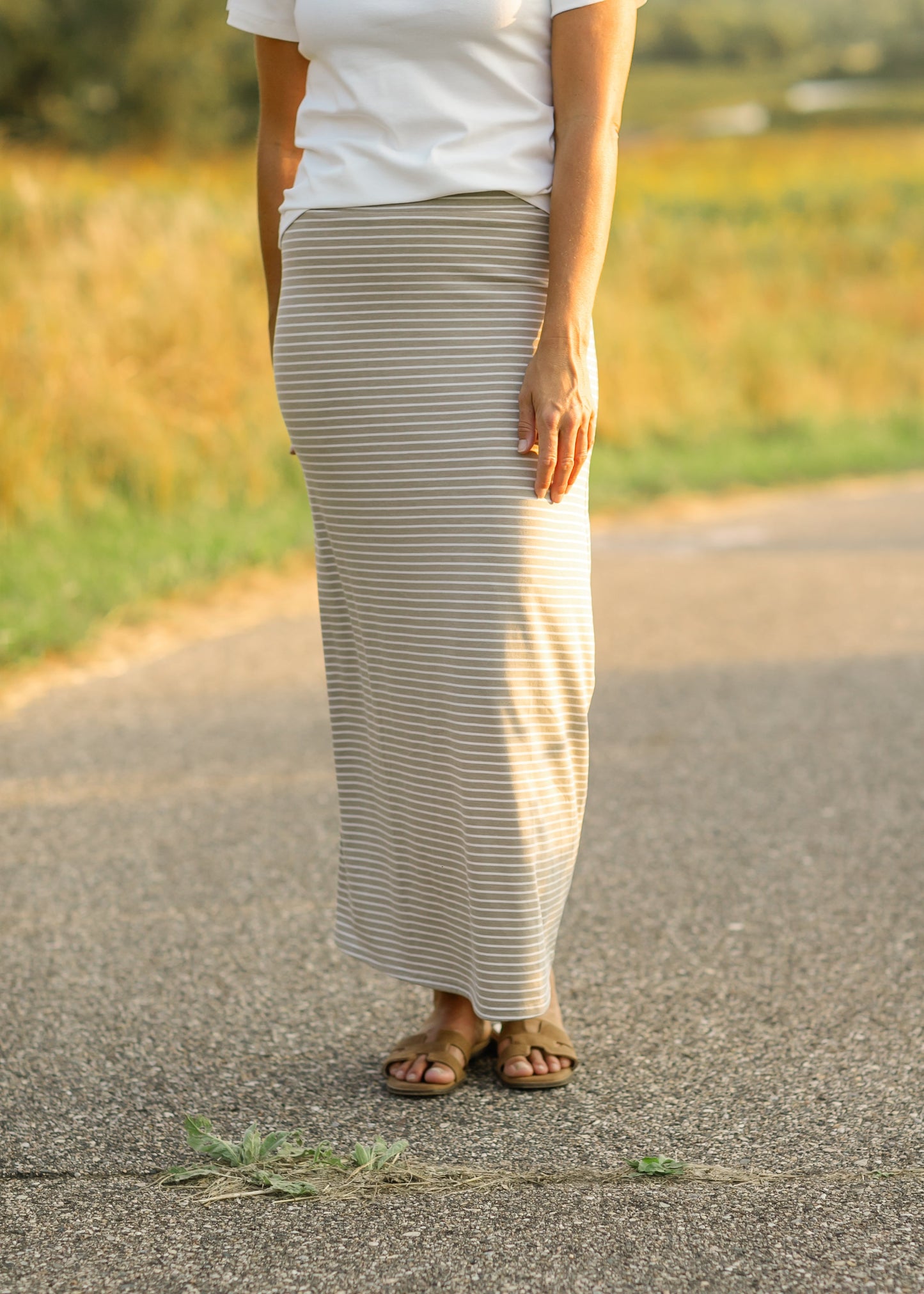 Clarise Striped Premium Knit Maxi Skirt - FINAL SALE