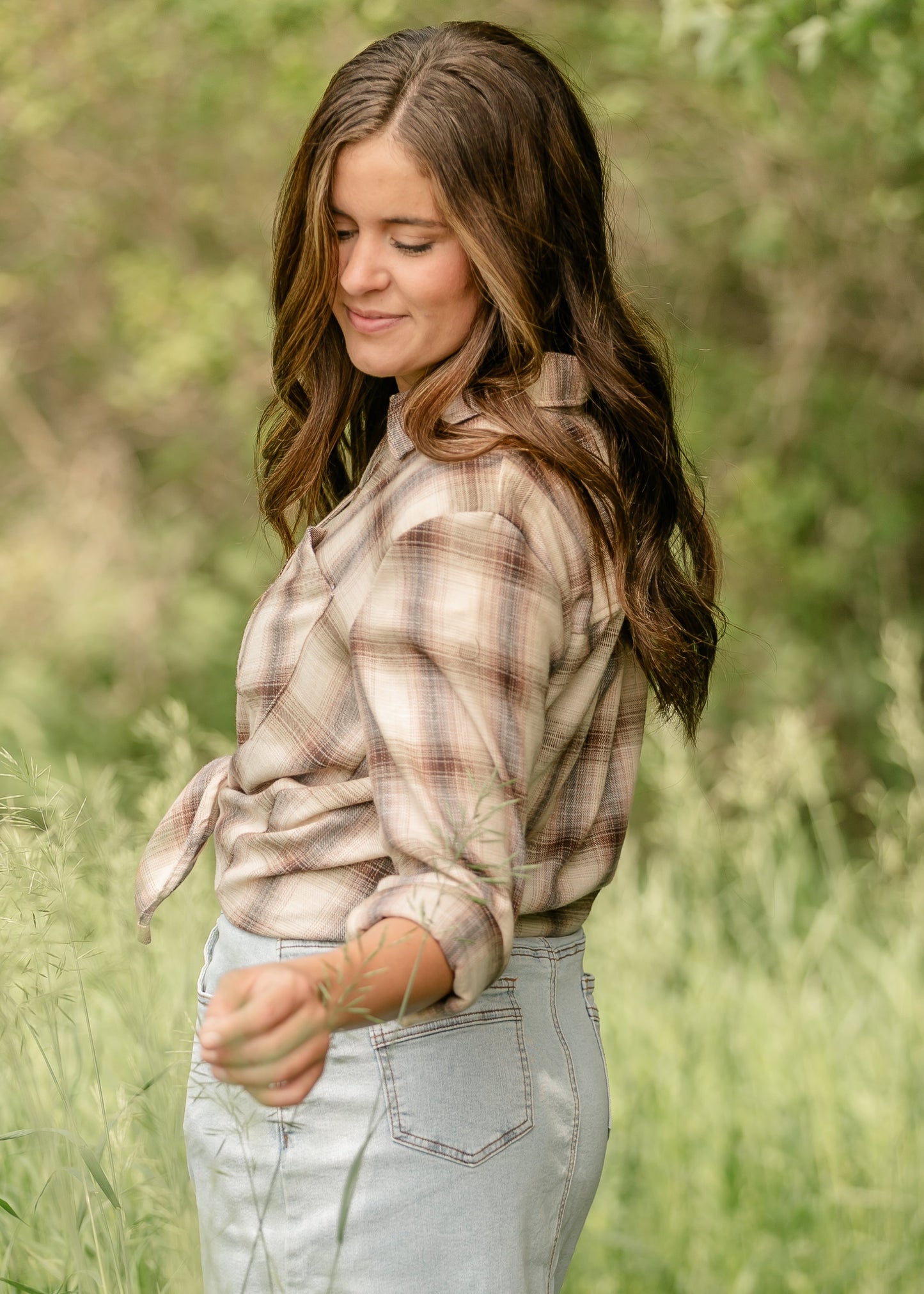 Classic Plaid Button Up Top