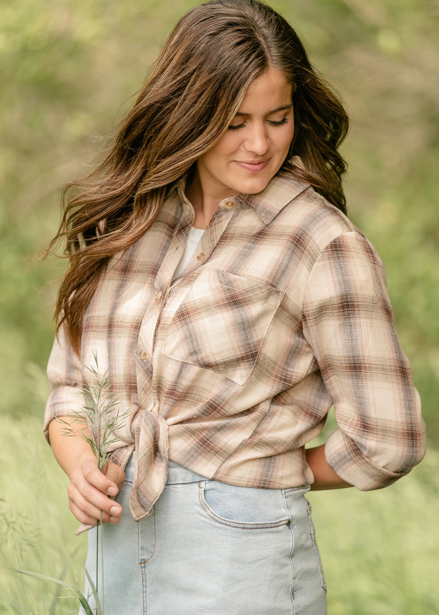 Classic Plaid Button Up Top