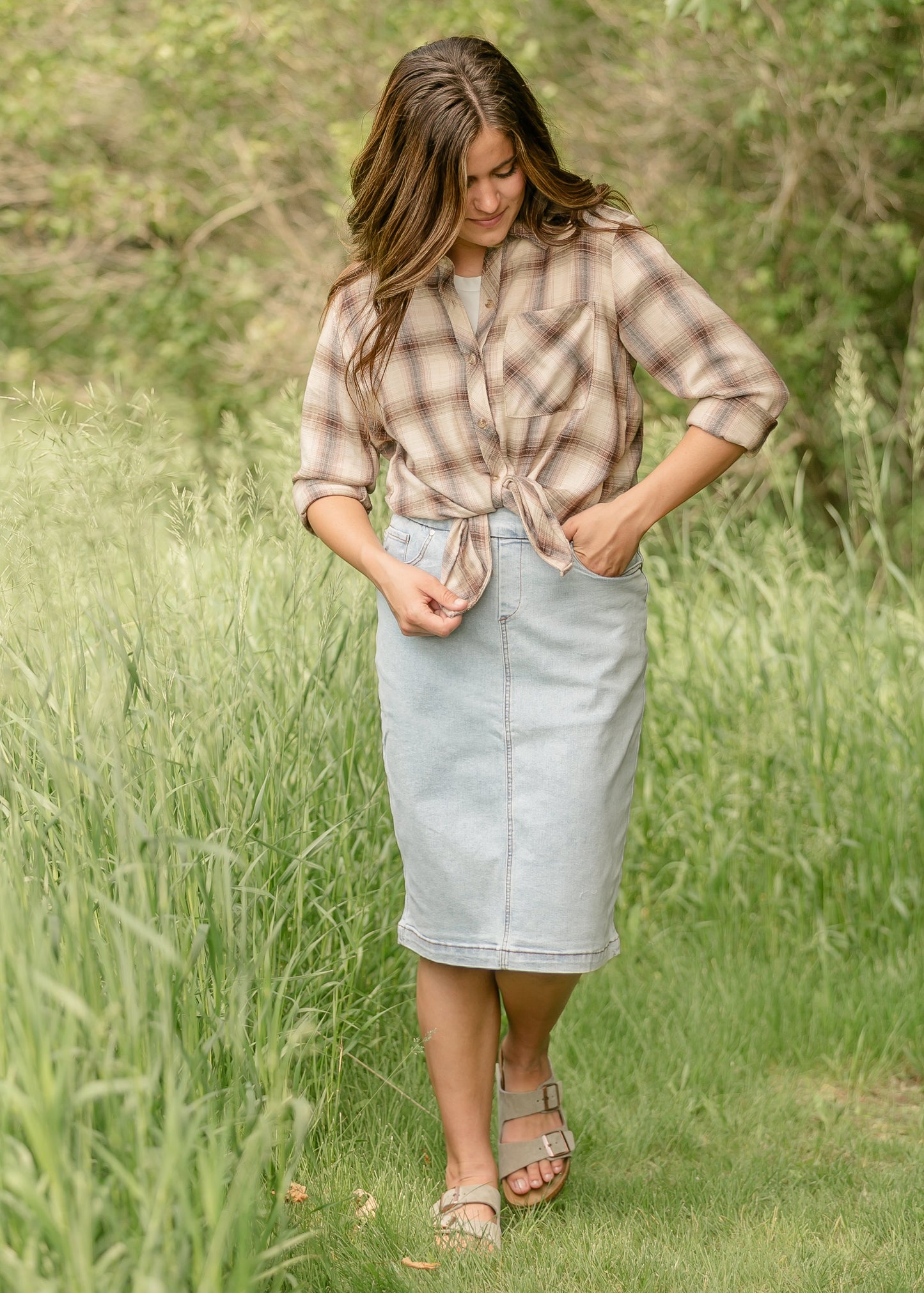 Classic Plaid Button Up Top