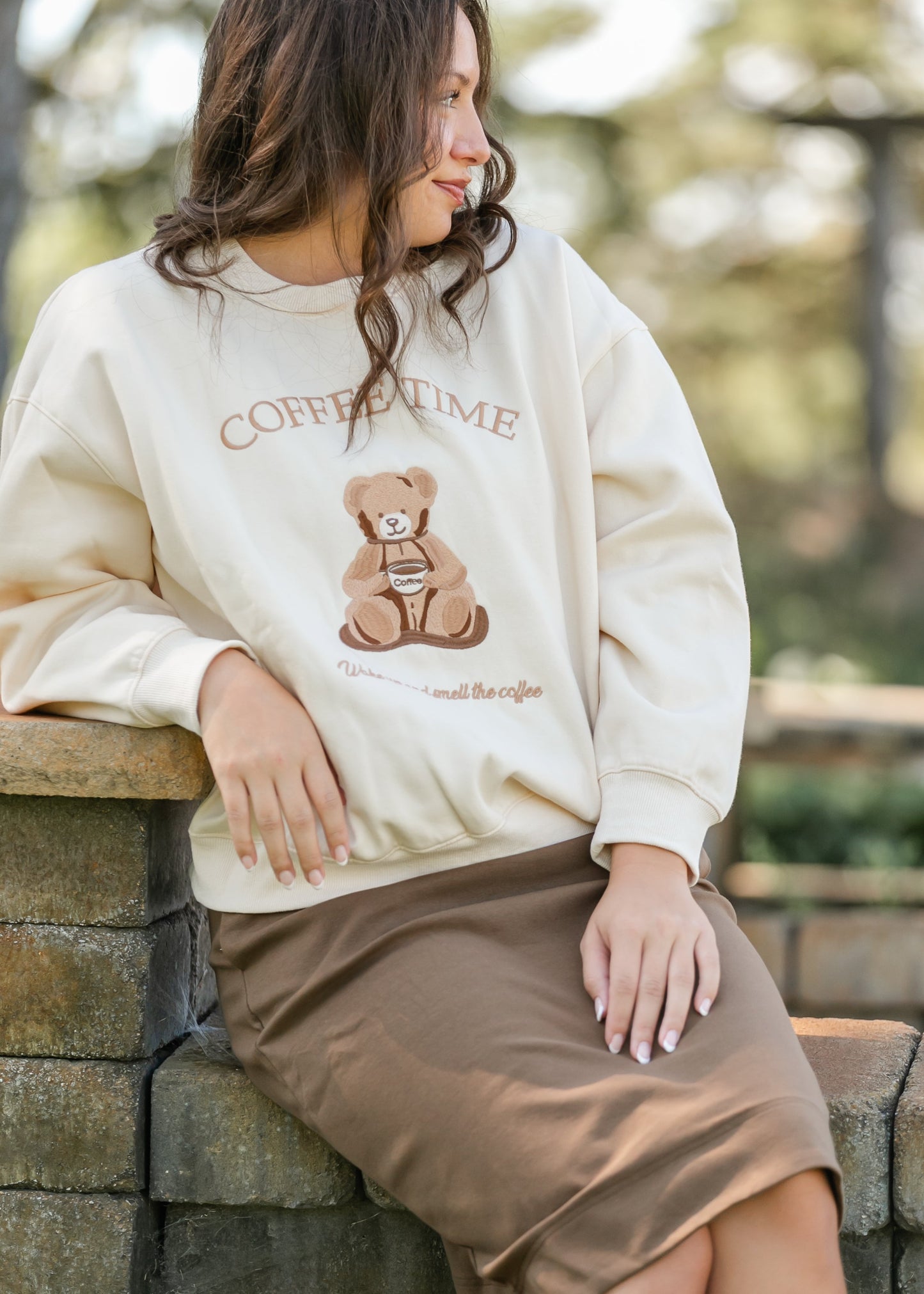 Coffee Time Graphic Crewneck Sweatshirt