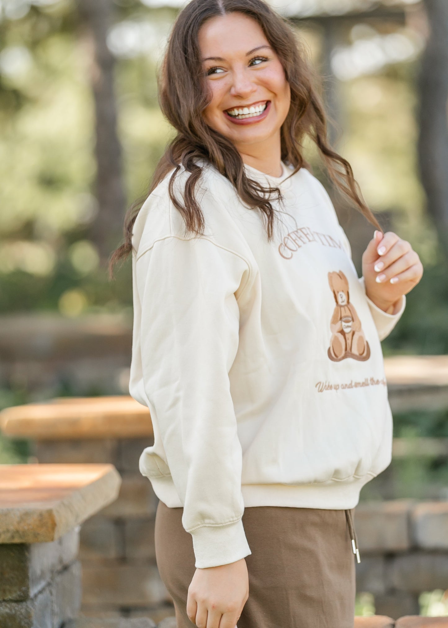 Coffee Time Graphic Crewneck Sweatshirt