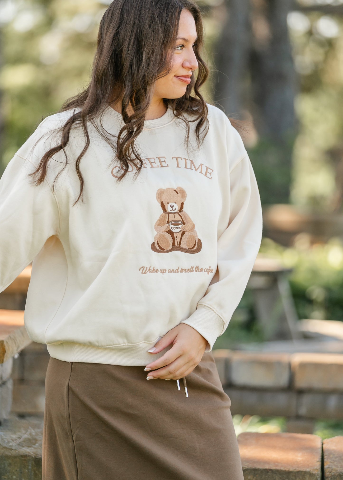 Coffee Time Graphic Crewneck Sweatshirt