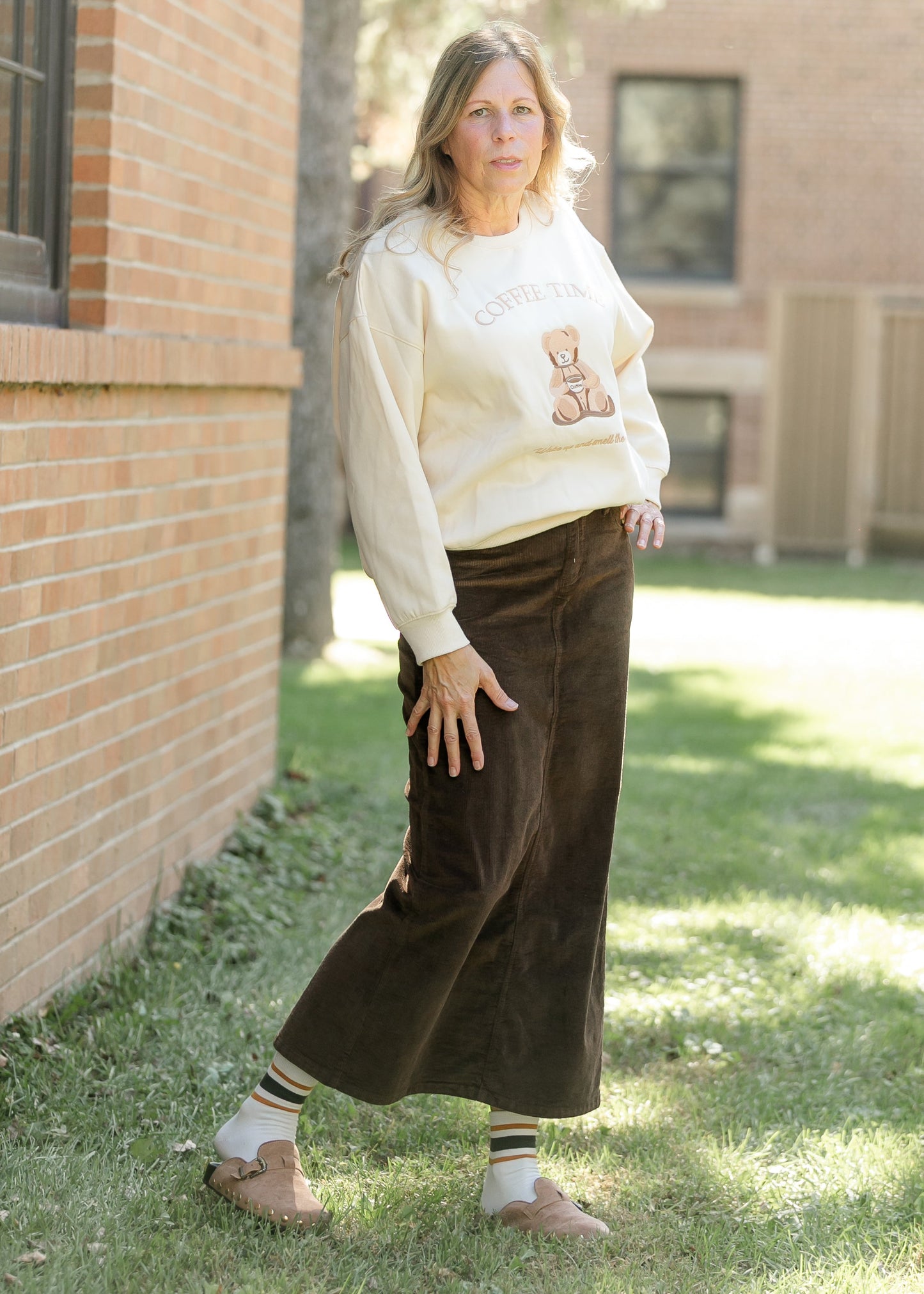 Coffee Time Graphic Crewneck Sweatshirt