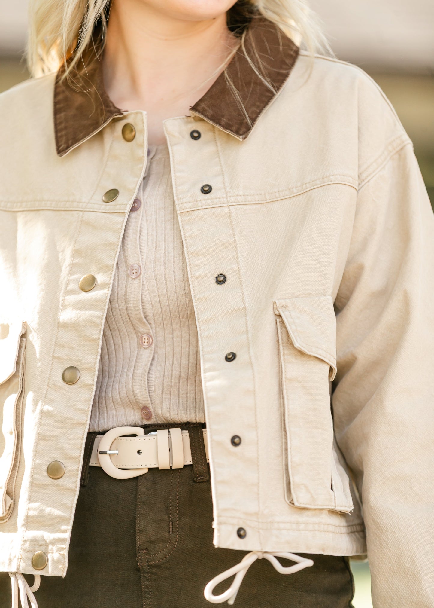 Contrast Collar Utility Jacket - FINAL SALE