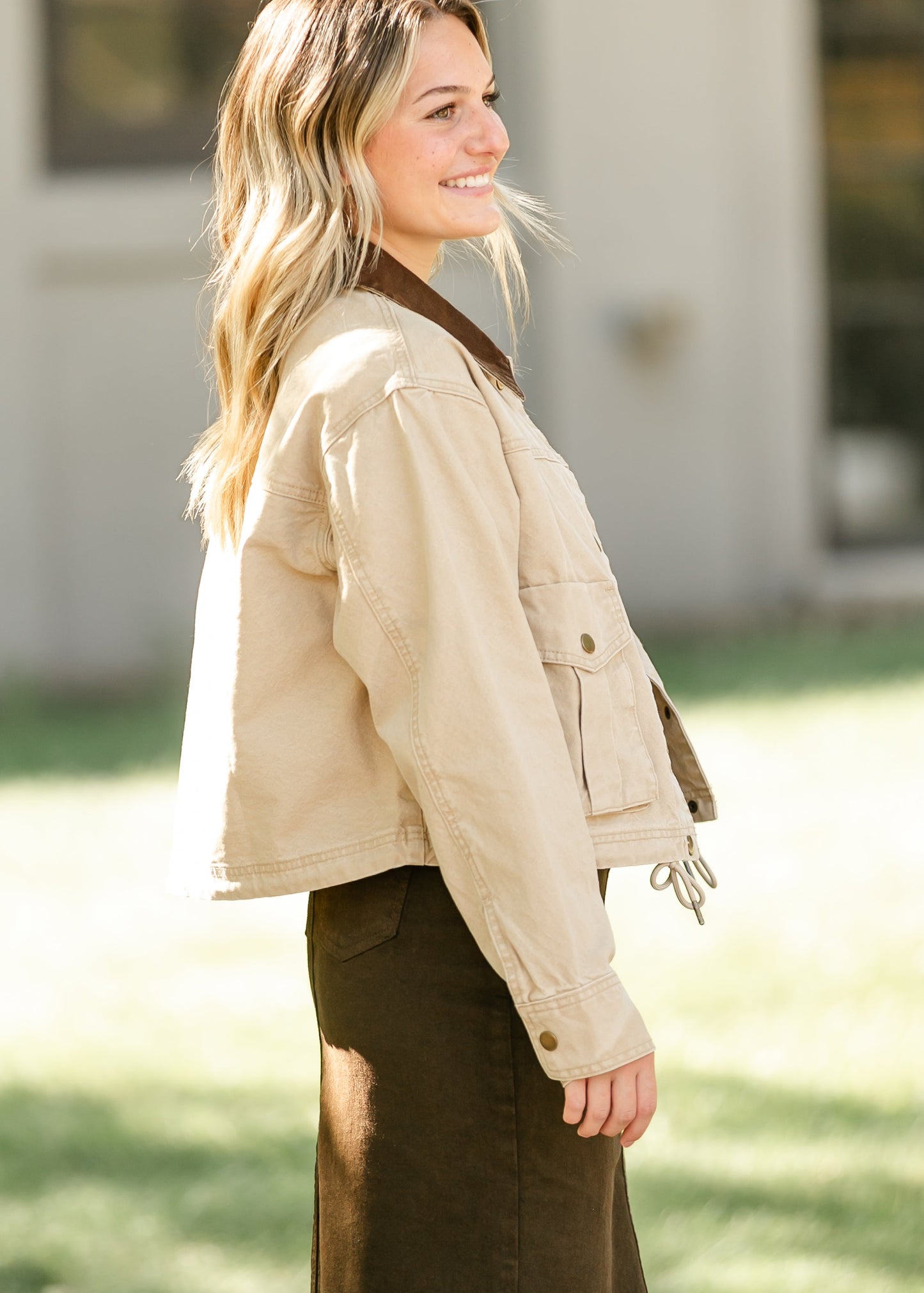 Contrast Collar Utility Jacket - FINAL SALE