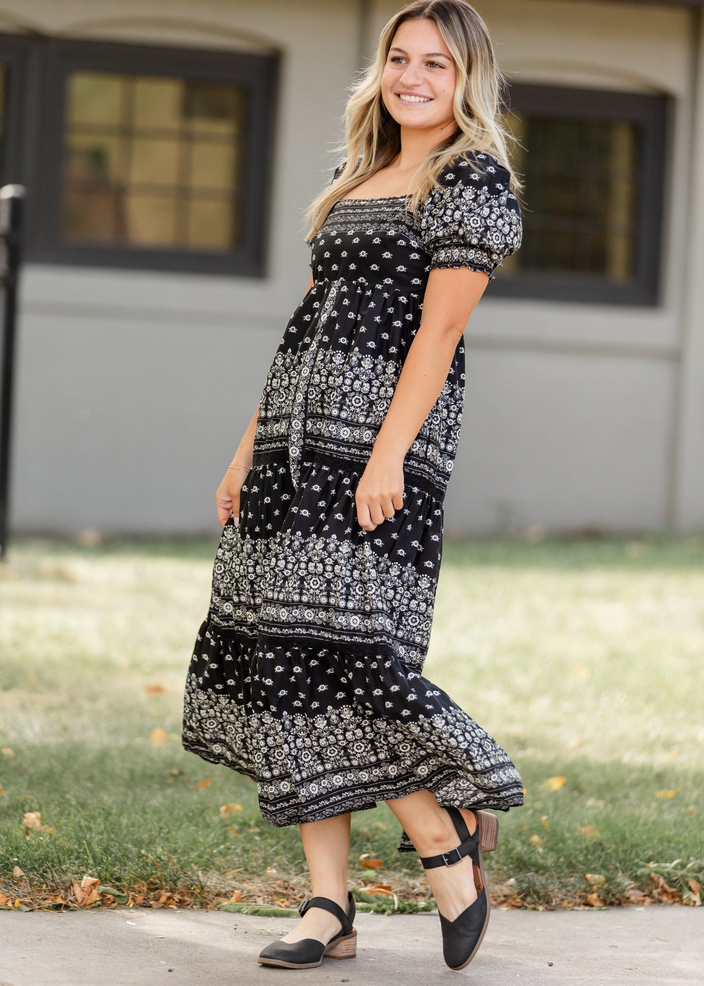 Cotton Black Floral Maxi Dress - FINAL SALE