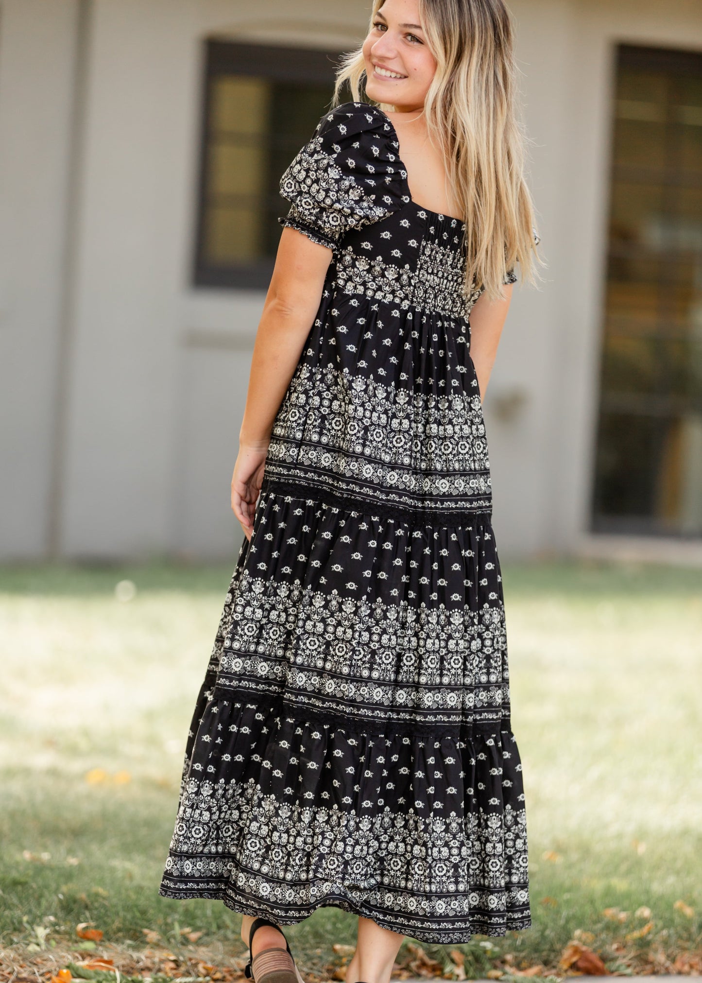 Cotton Black Floral Maxi Dress - FINAL SALE