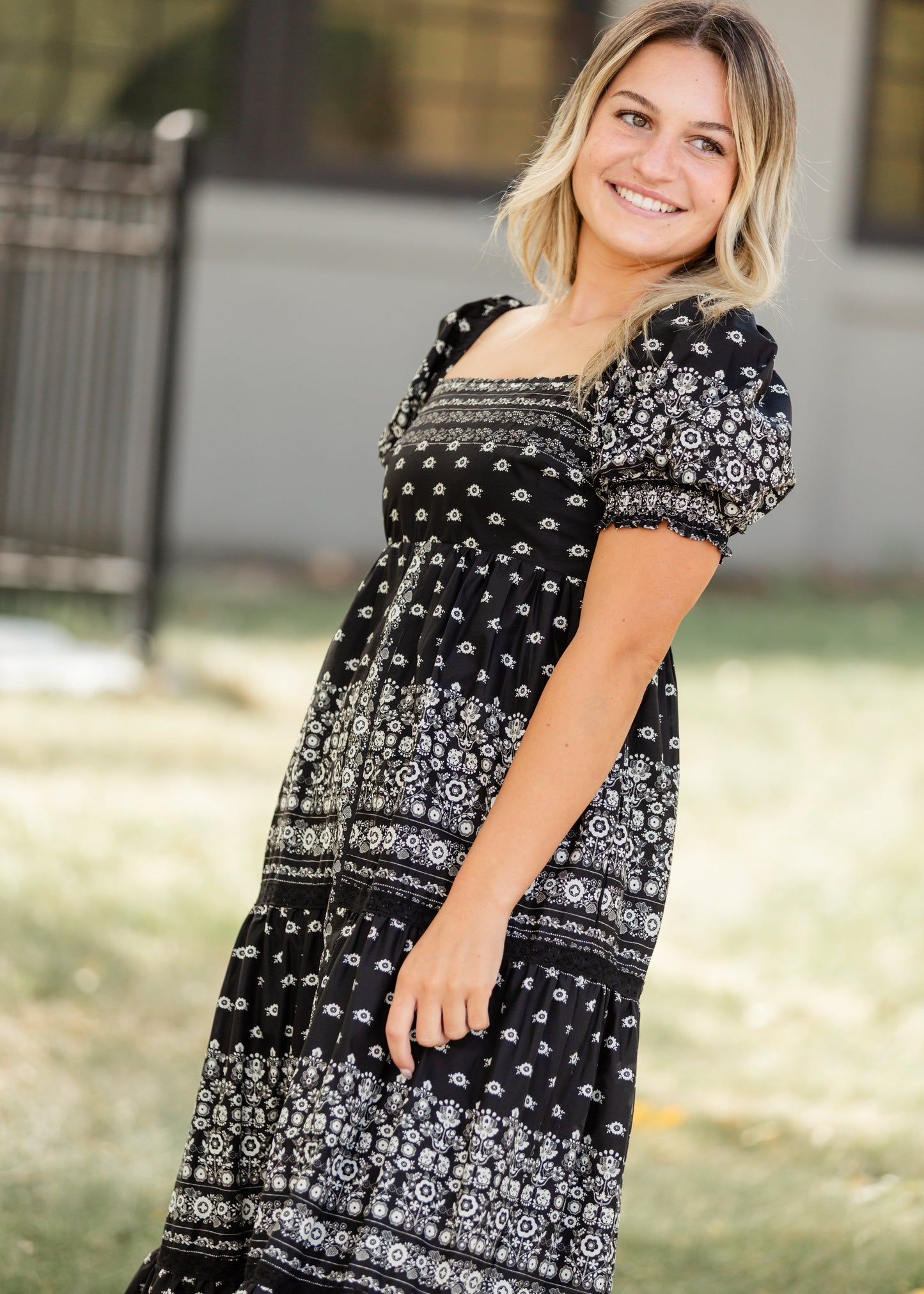 Cotton Black Floral Maxi Dress - FINAL SALE