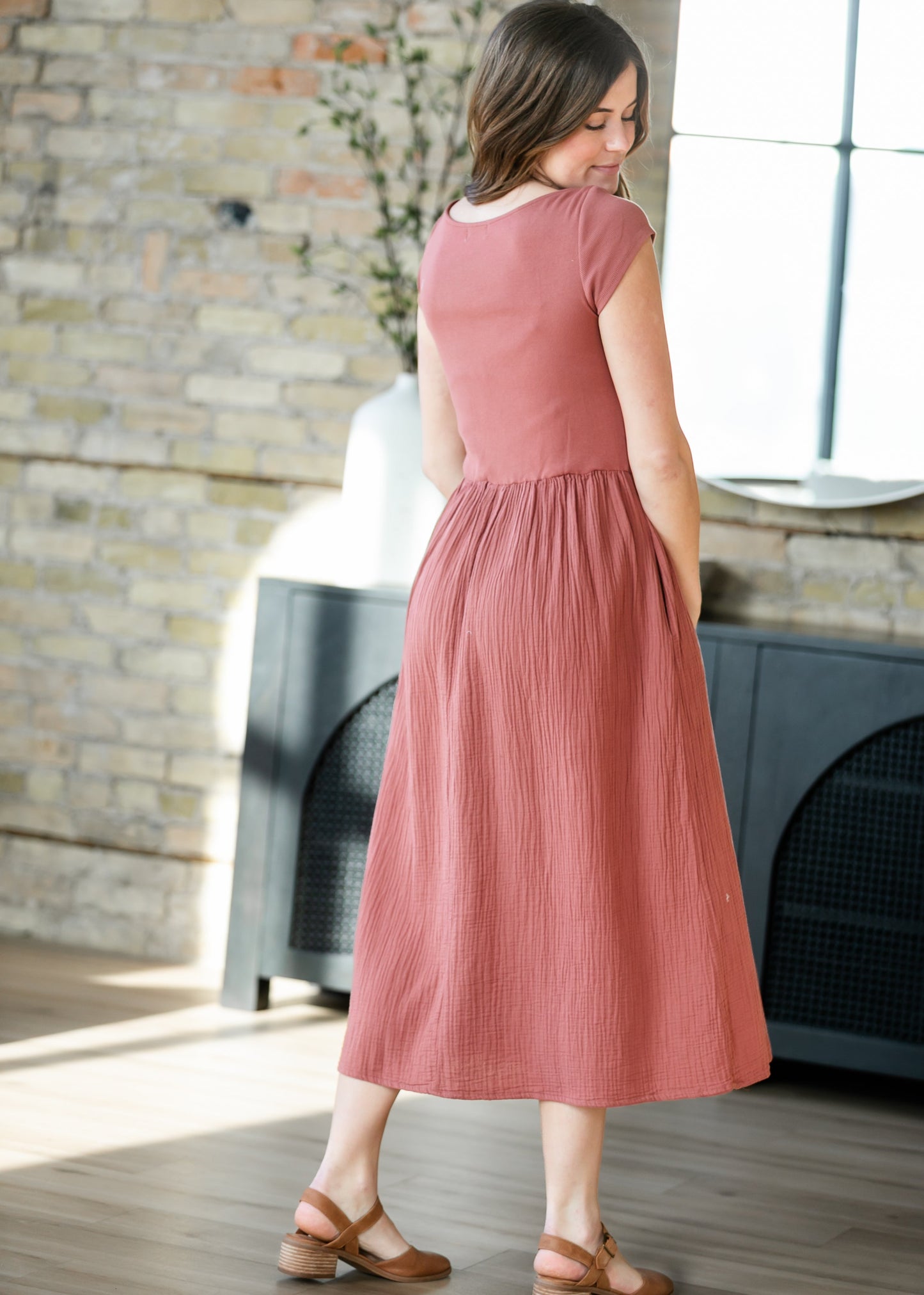 Cotton Boatneck Maxi Dress