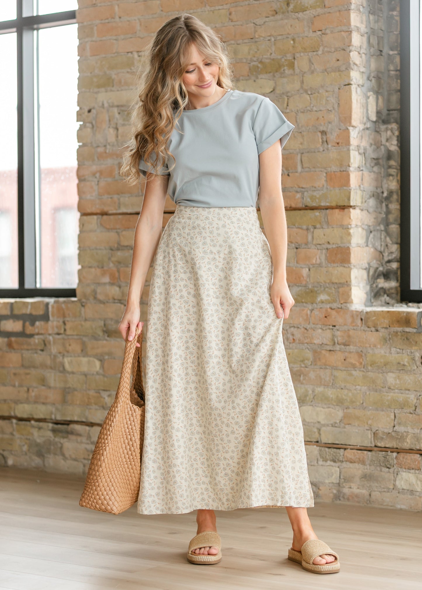 Cotton Floral Slip Skirt - FINAL SALE
