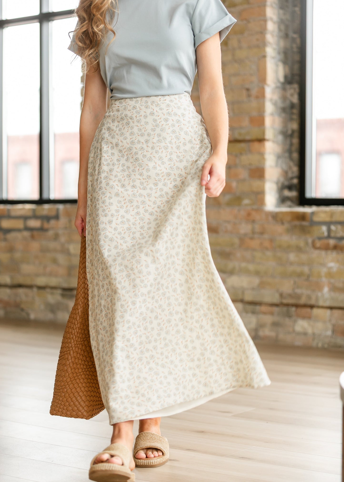 Cotton Floral Slip Skirt - FINAL SALE