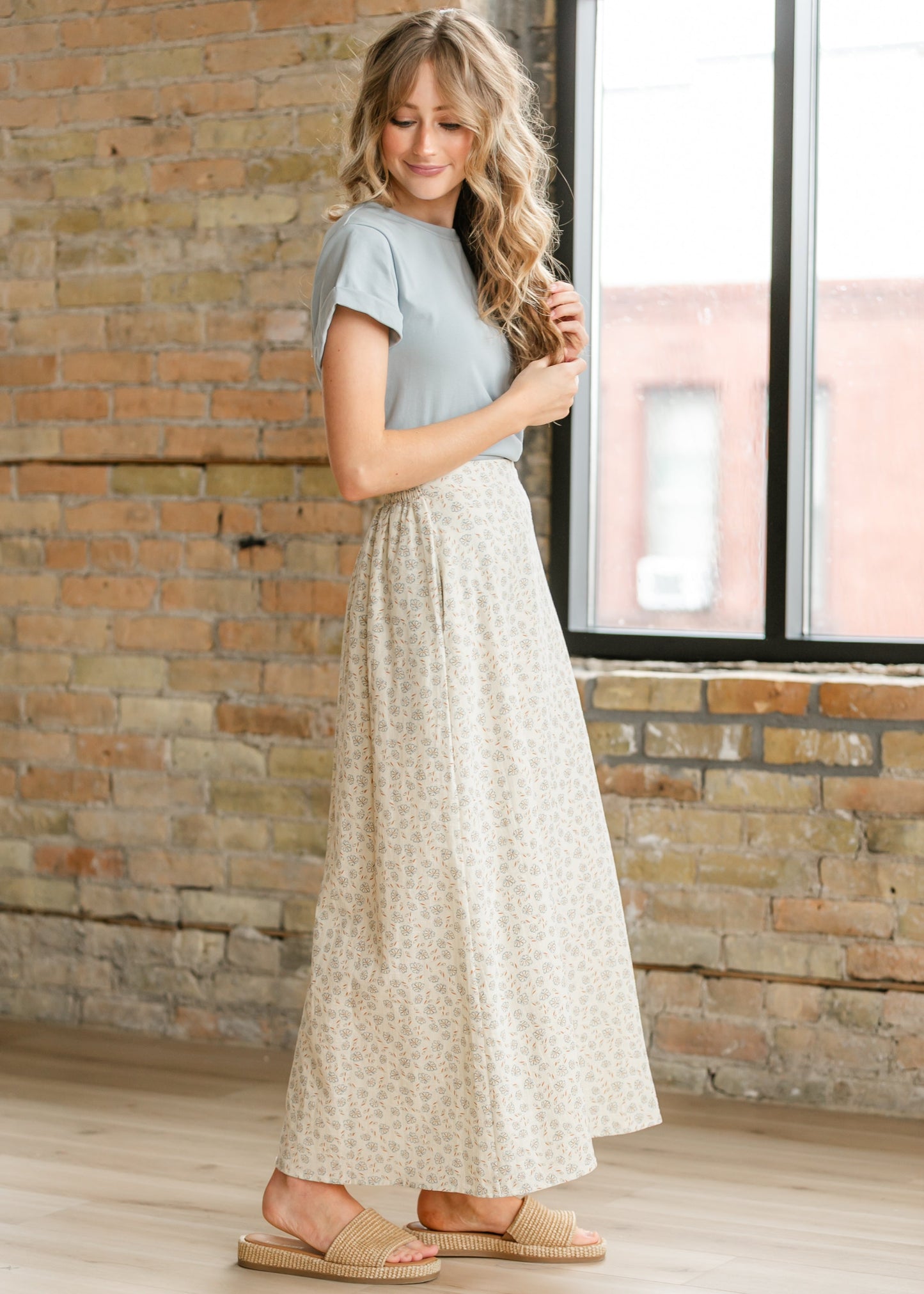 Cotton Floral Slip Skirt - FINAL SALE